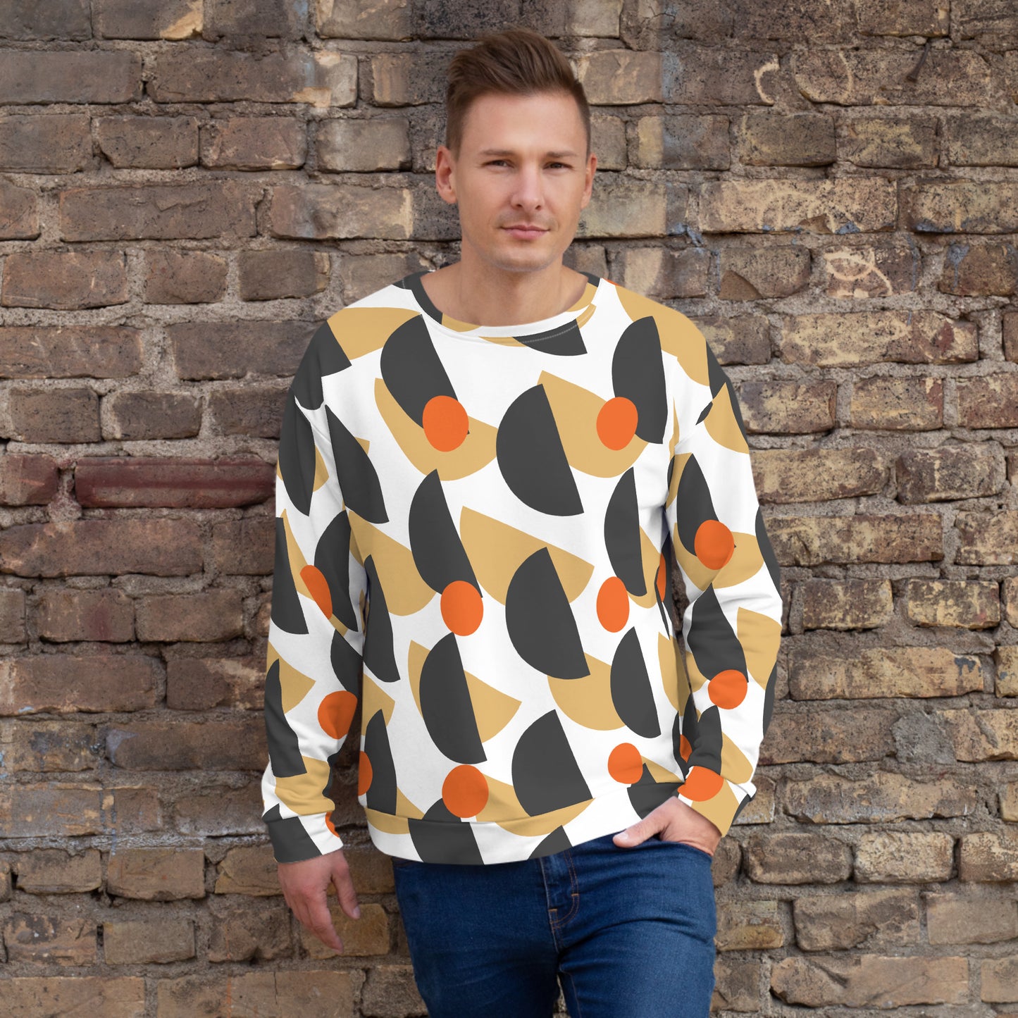 All-Over Print Recycled Unisex Sweatshirt Mushrooms Eclipse for Man