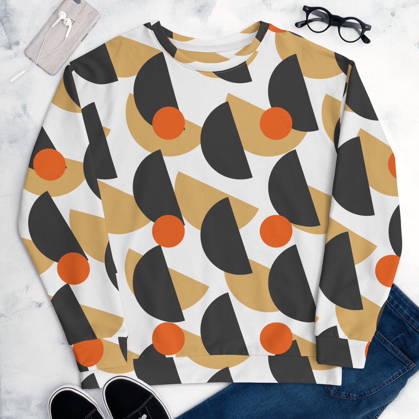 All-Over Print Recycled Unisex Sweatshirt Mushrooms Eclipse for Man