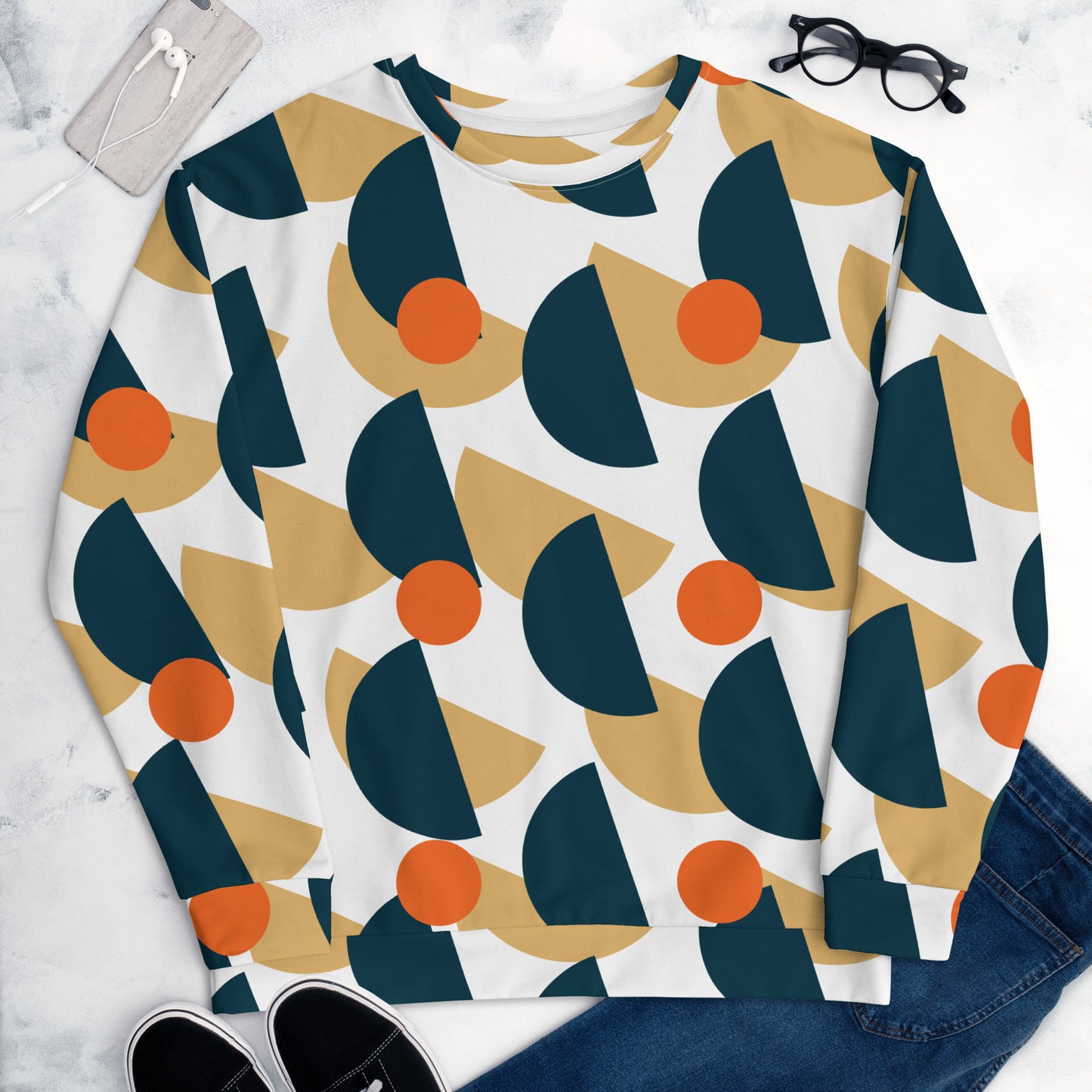 All-Over Print Recycled Unisex Sweatshirt Mushrooms Eclipse