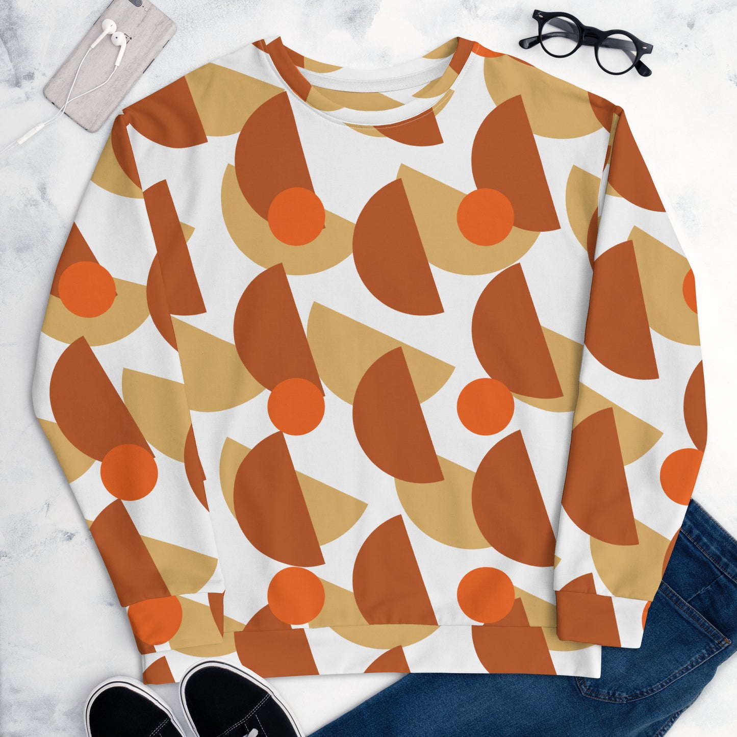 All-Over Print Recycled Unisex Sweatshirt Mushrooms Tenne for Ma