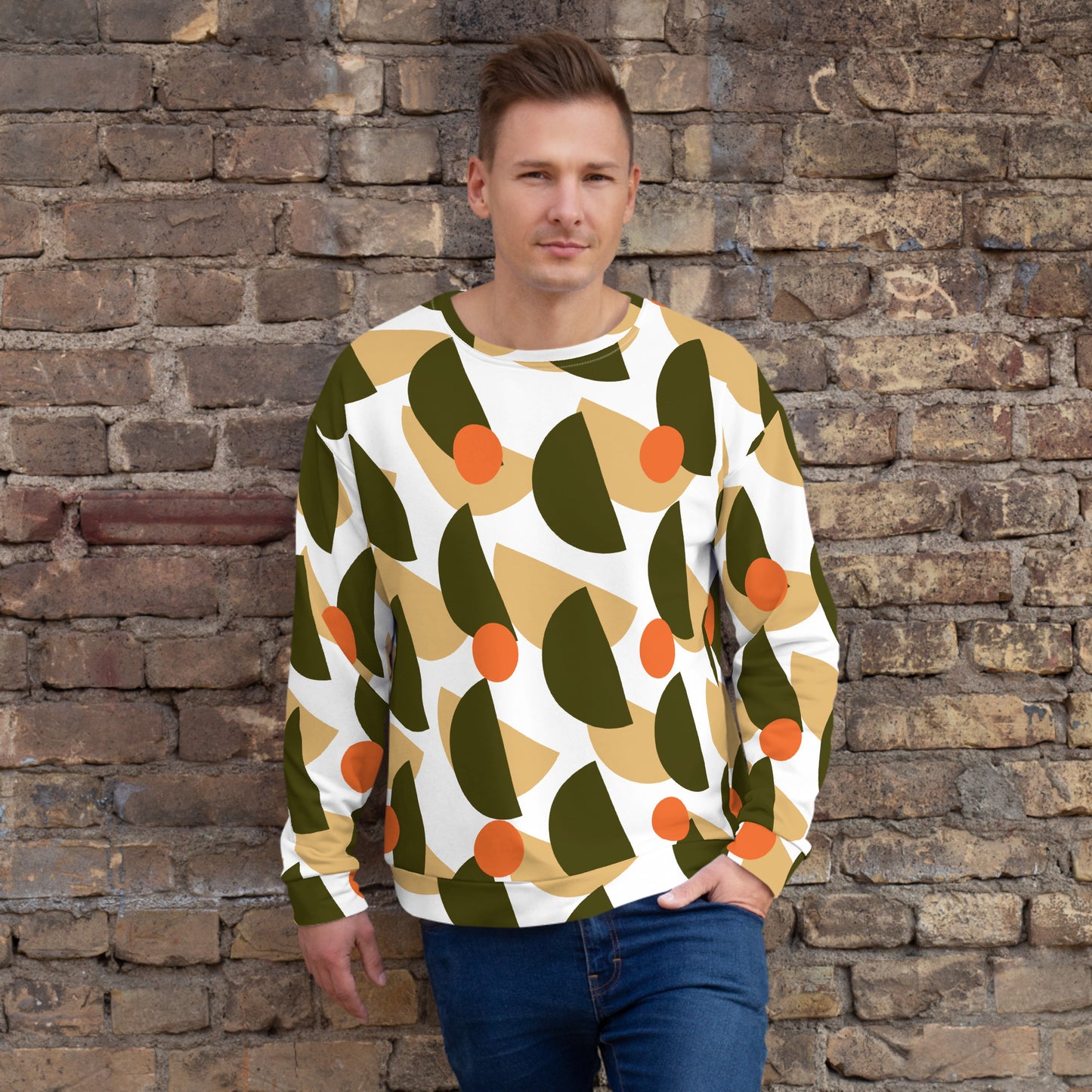 All-Over Print Recycled Unisex Sweatshirt Mushrooms Karaka for Man