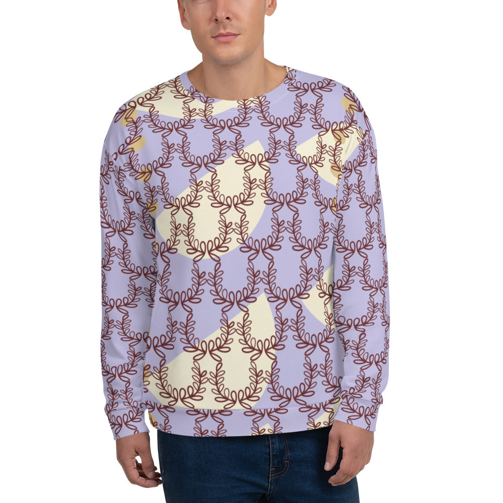 All-Over Print Recycled Unisex Sweatshirt Laurel Leaf Crown Melrose for Man