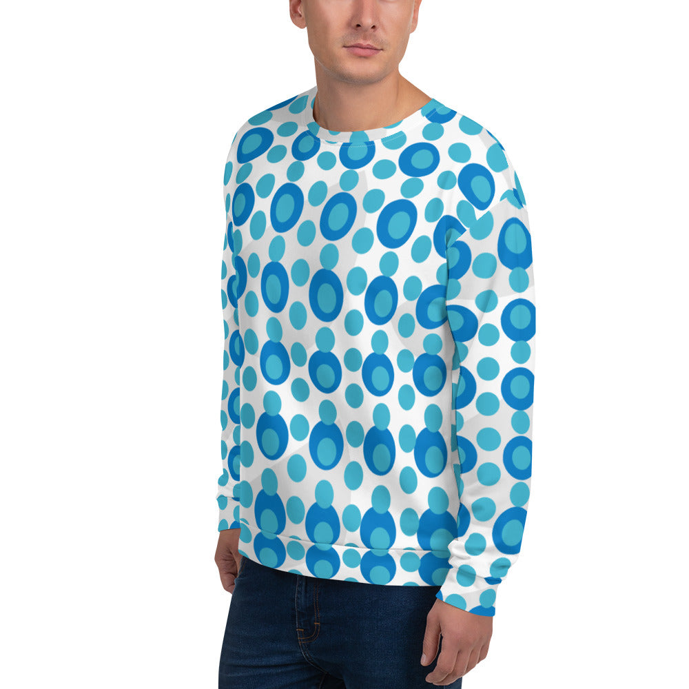 All-Over Print Recycled Unisex Sweatshirt Circles Bright Summer Sky for Man