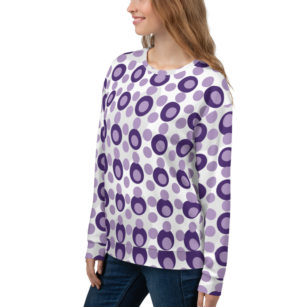 All-Over Print Recycled Unisex Sweatshirt Circles East Side for Woman