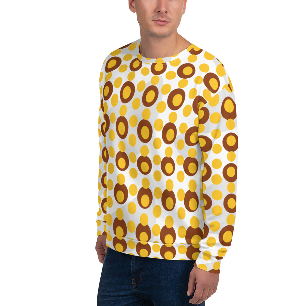 All-Over Print Recycled Unisex Sweatshirt Circles Yellow for Man