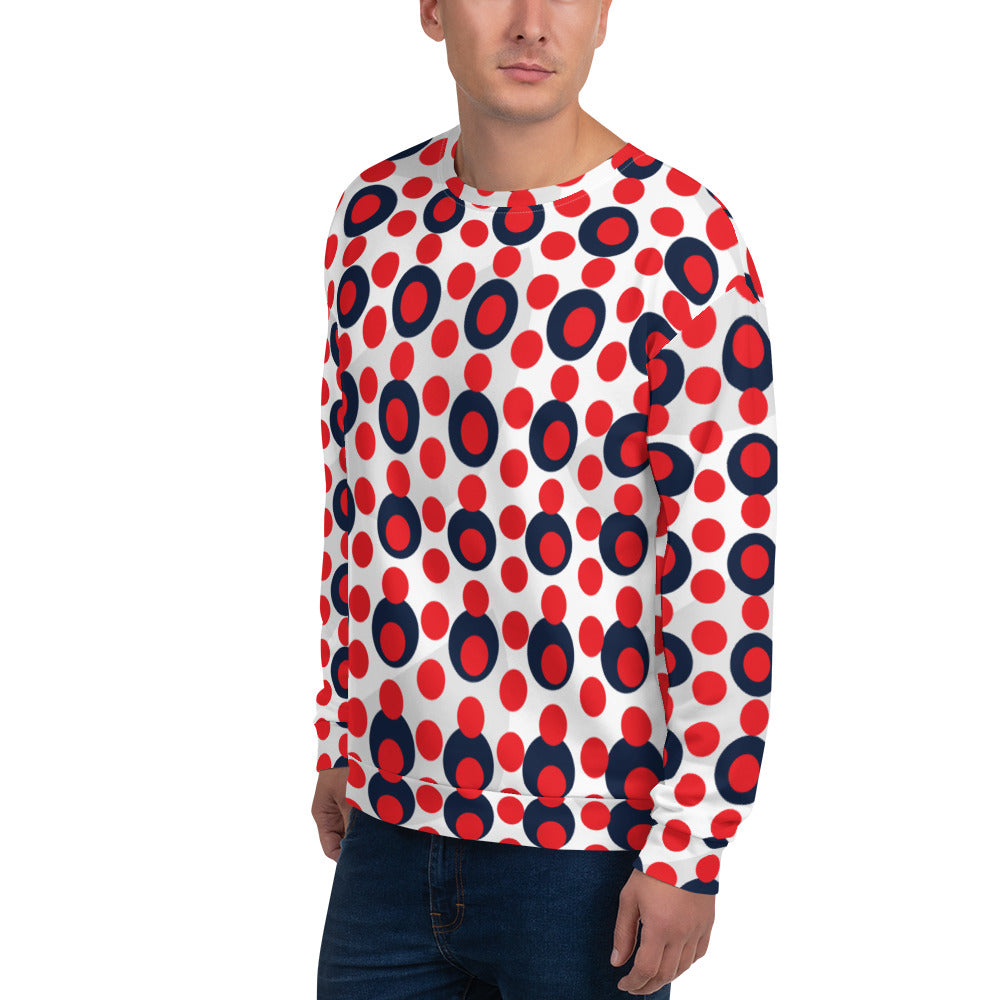 All-Over Print Recycled Unisex Sweatshirt Circle Alizarin for Man