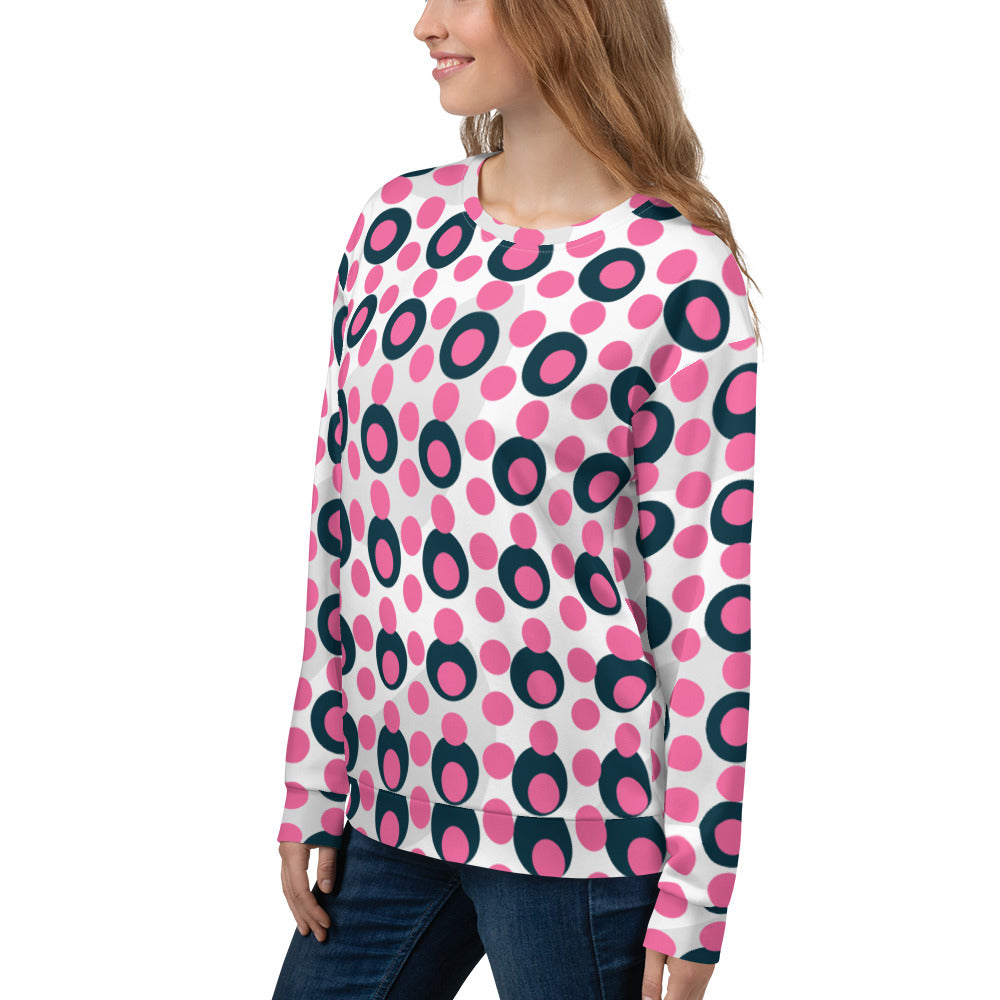All-Over Print Recycled Unisex Sweatshirt Circle Brilliant Rose for Woman