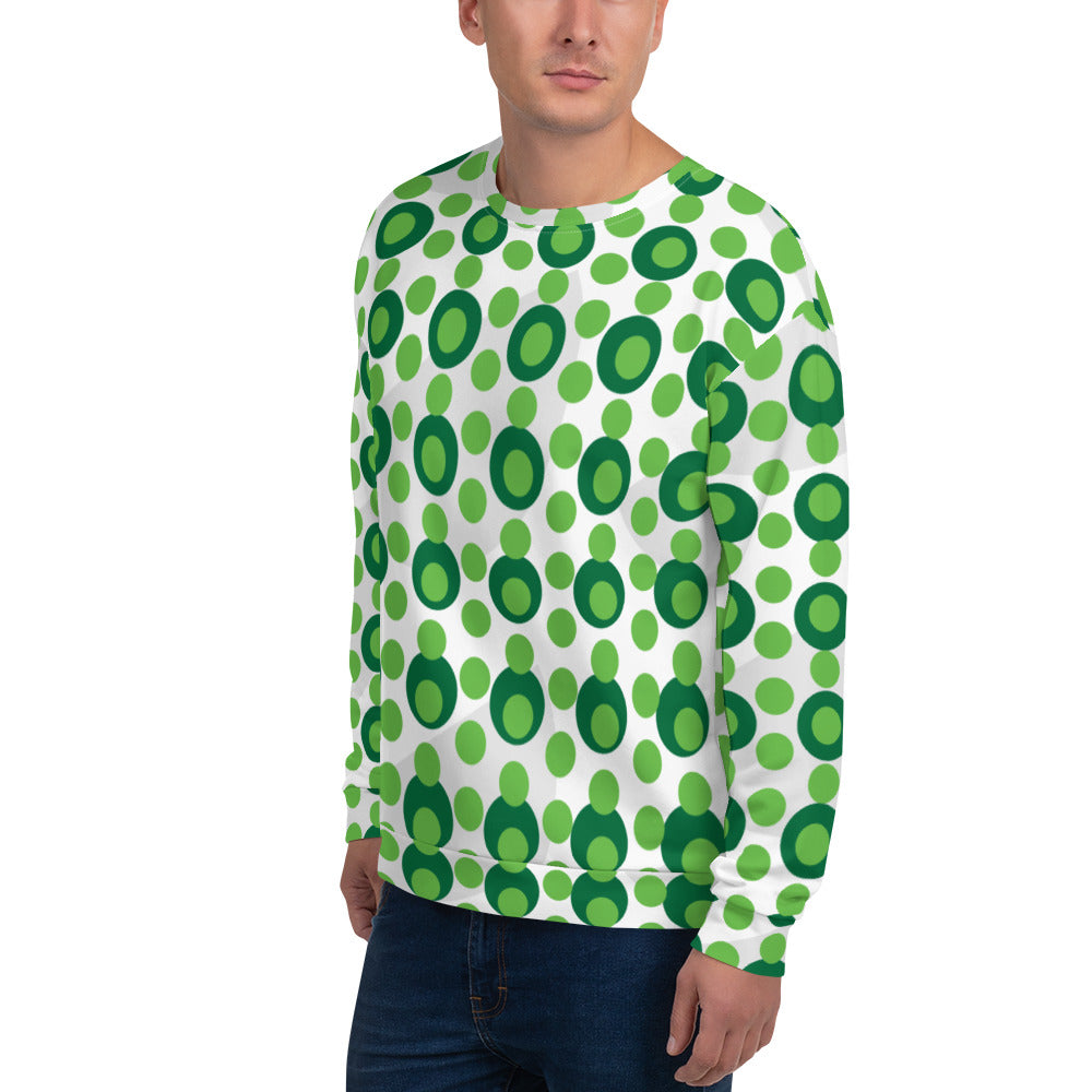 All-Over Print Recycled Unisex Sweatshirt Circles Kelly Green for Man