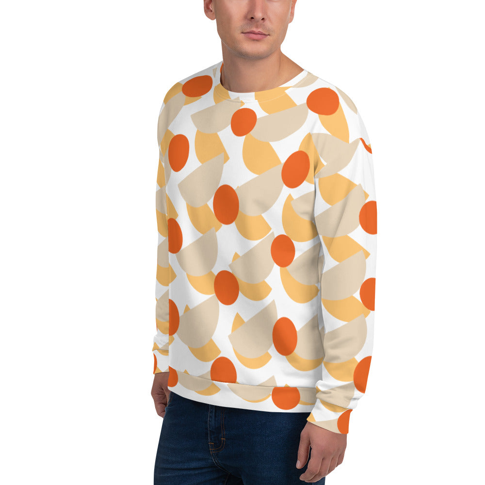 All-Over Print Recycled Unisex Sweatshirt Mushrooms Champagne for Man