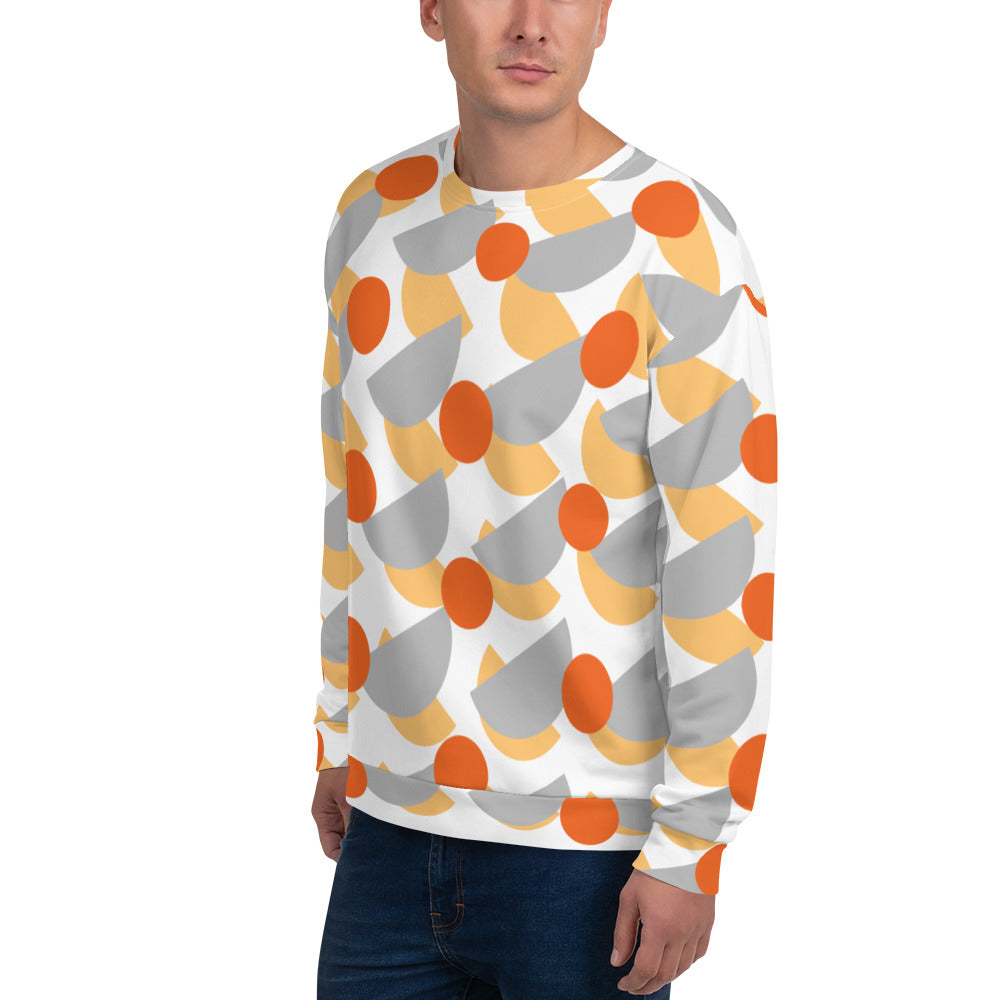 All-Over Print Recycled Unisex Sweatshirt Mushrooms Silver for Man