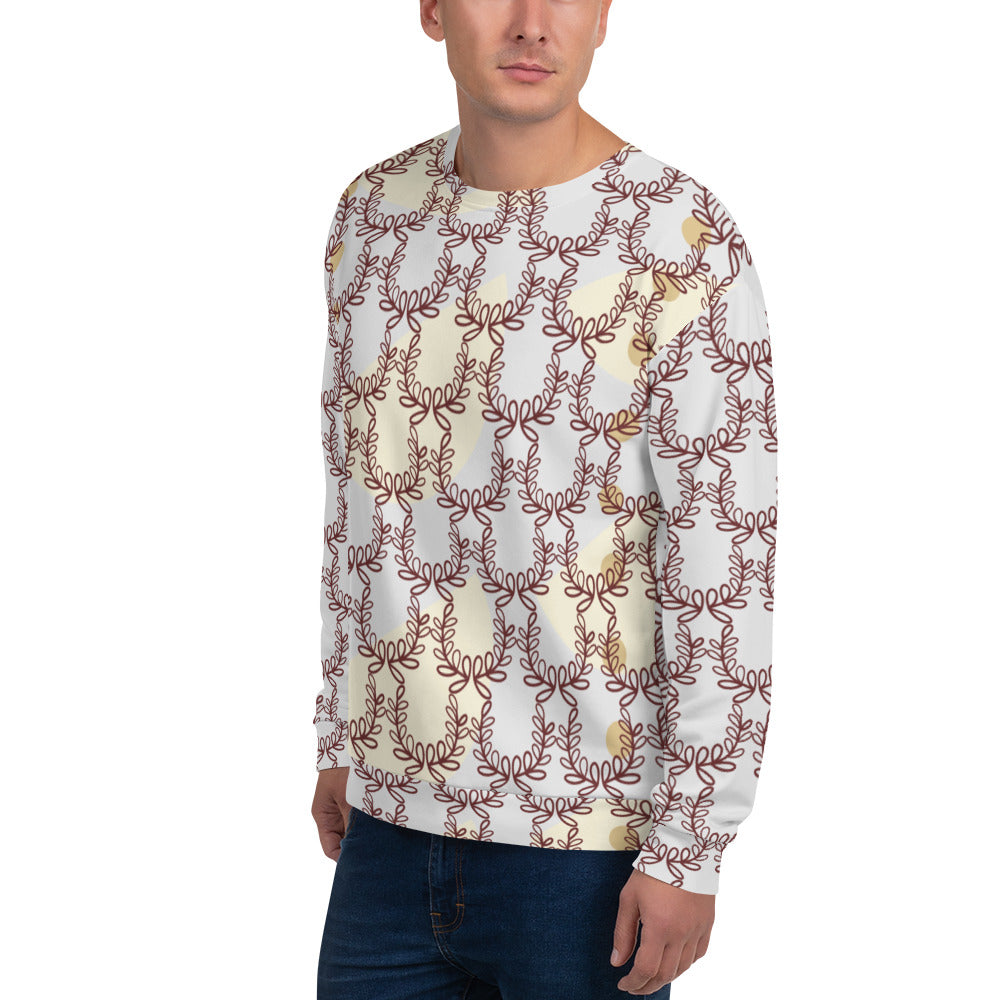 All-Over Print Recycled Unisex Sweatshirt Laurel Leaf Crown Whisper for Man