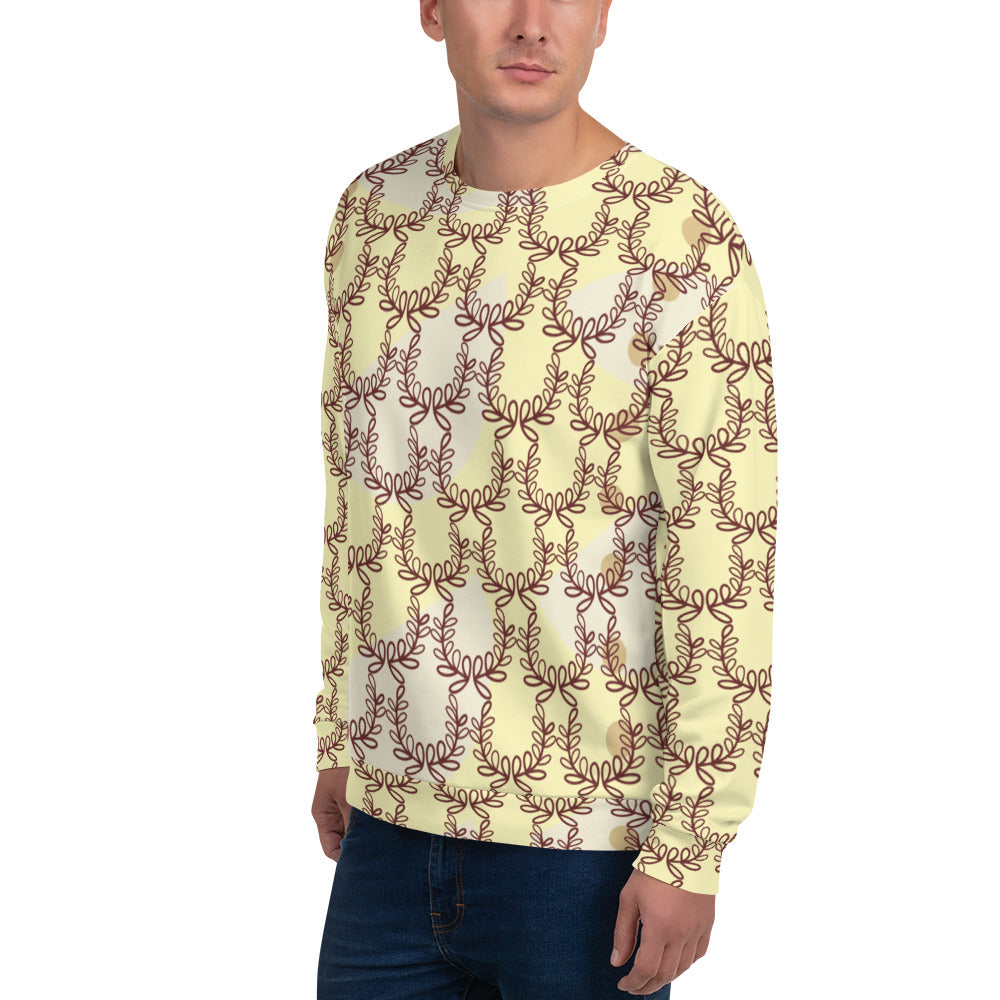All-Over Print Recycled Unisex Sweatshirt Laurel Leaf Crown Cumulus for Man