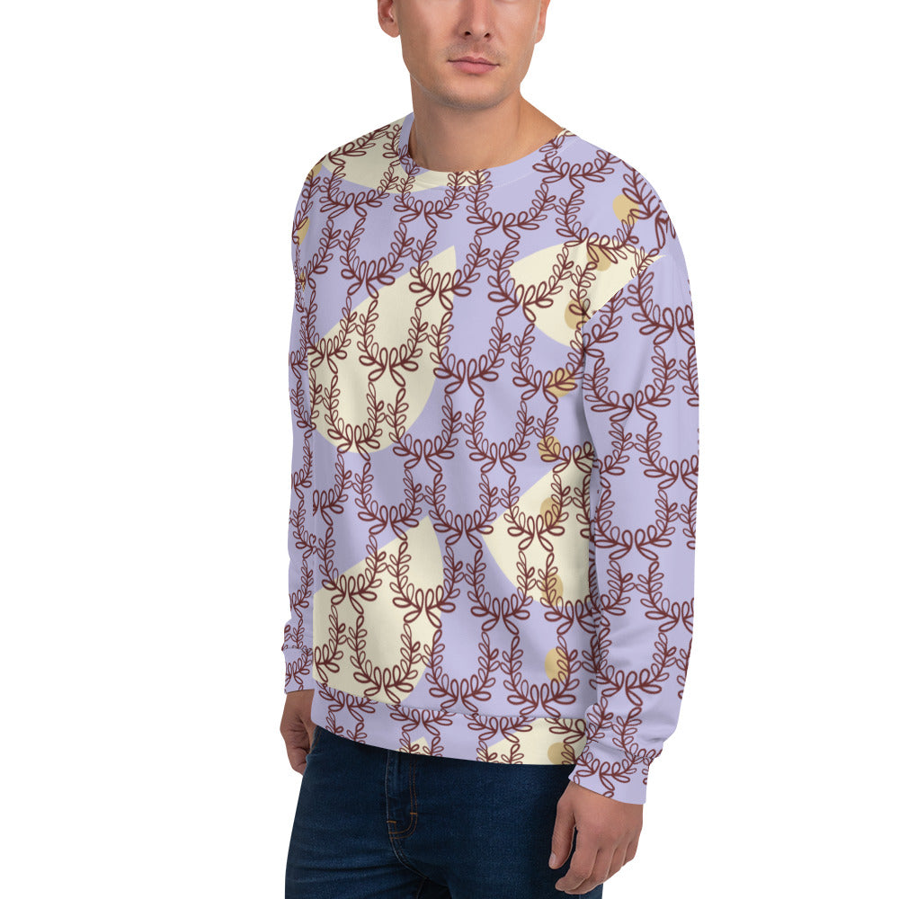 All-Over Print Recycled Unisex Sweatshirt Laurel Leaf Crown Melrose for Man