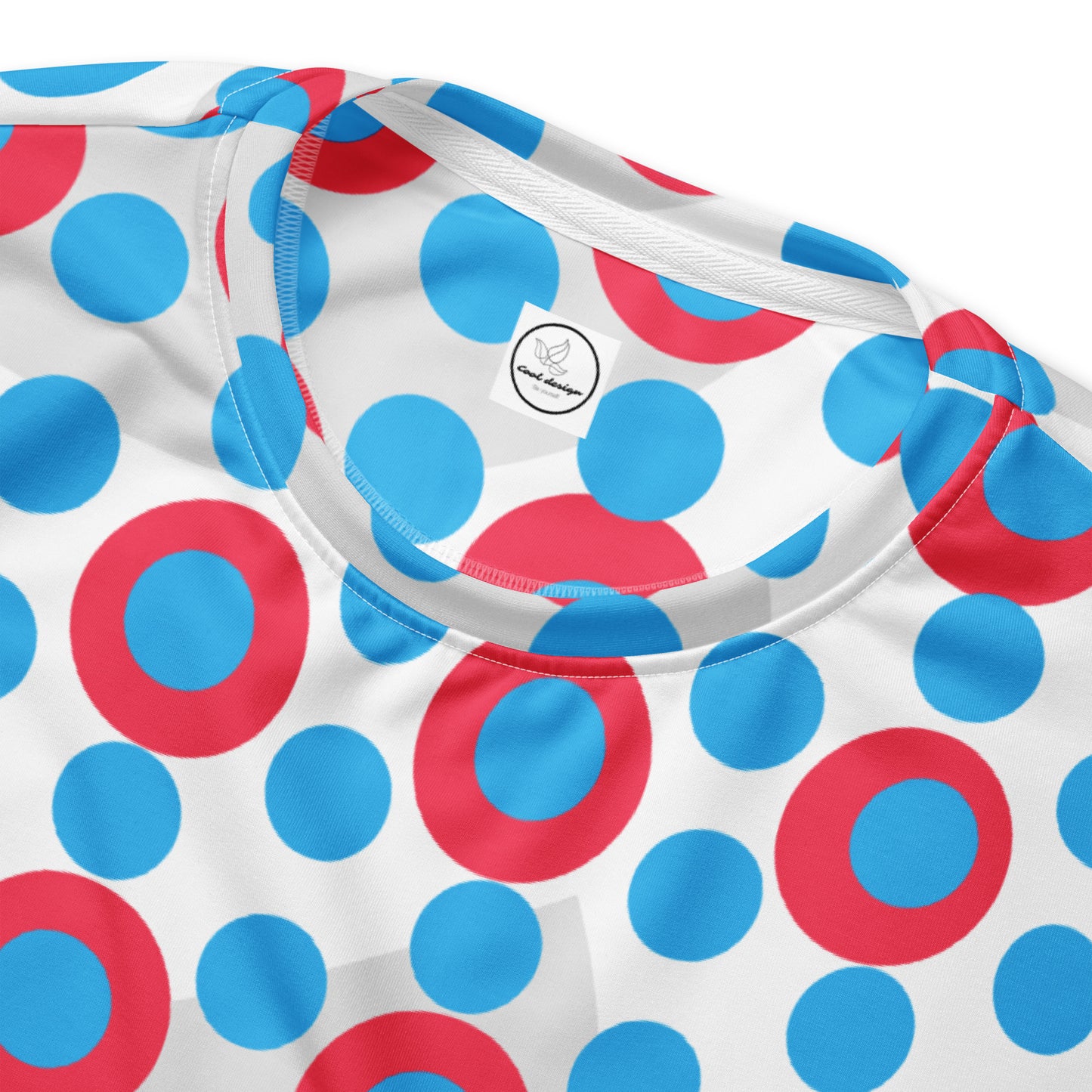 All-Over Print Recycled Unisex Sweatshirt Circles Deep Sky Blue for Woman