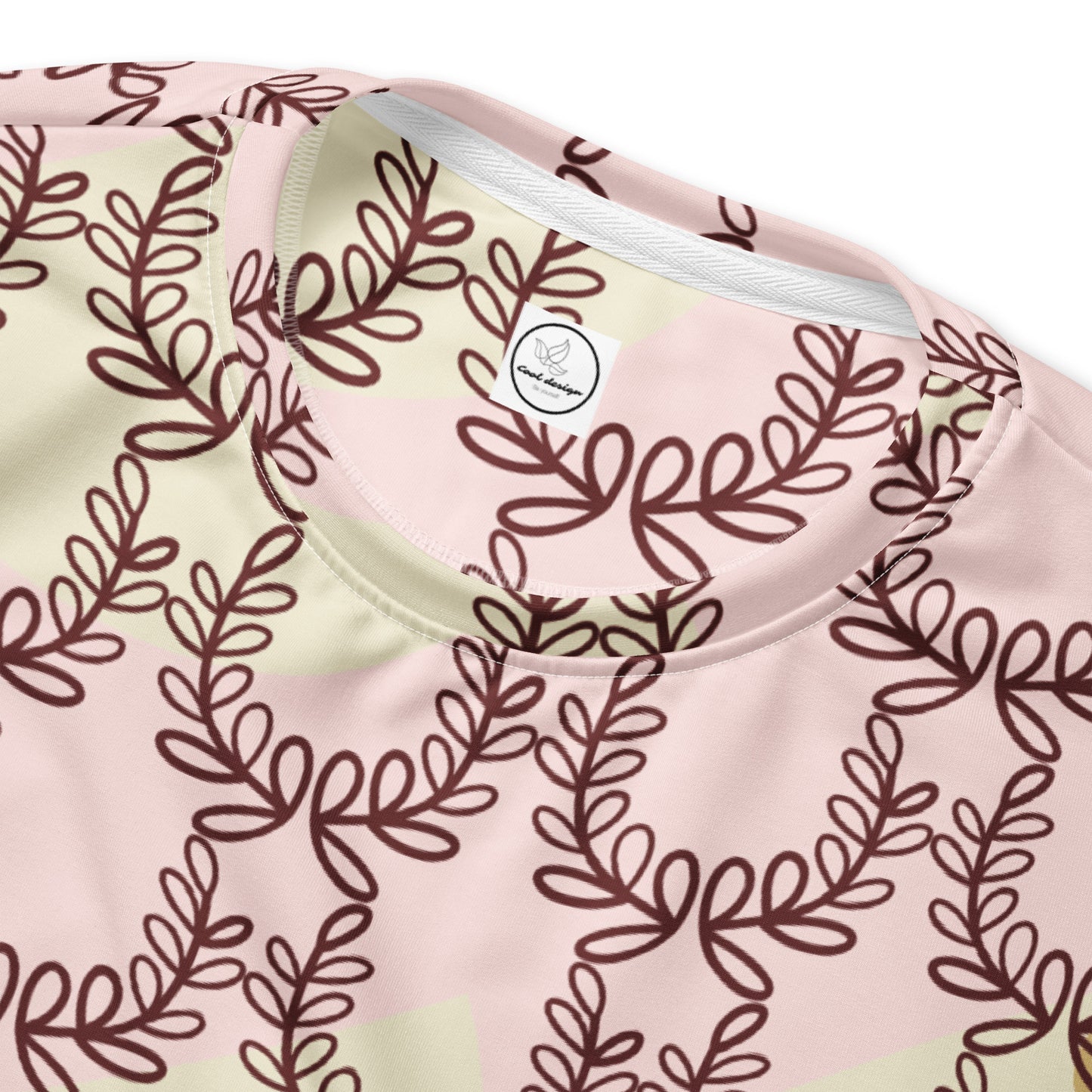 All-Over Print Recycled Unisex Sweatshirt Laurel Leaf Crown Misty Rose for Man
