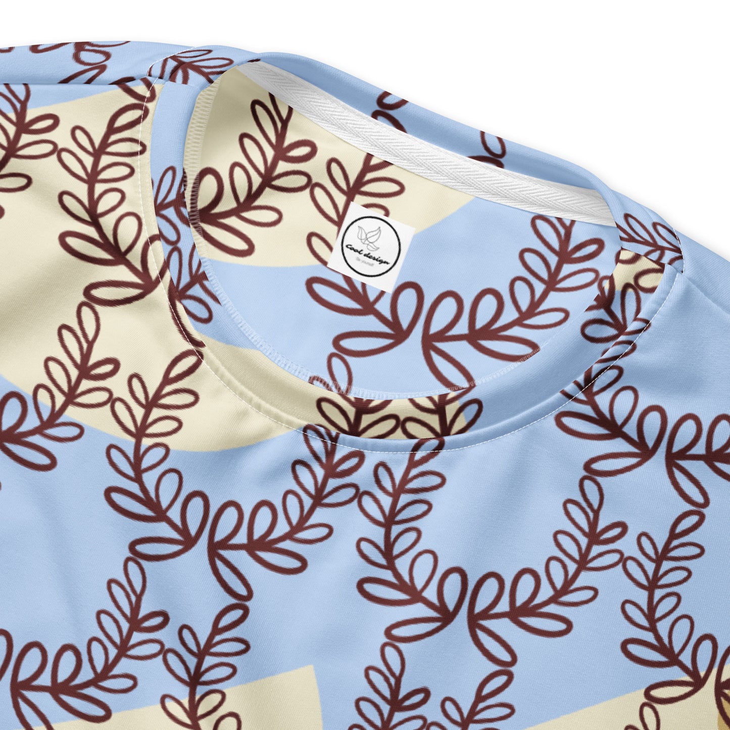 All-Over Print Recycled Unisex Sweatshirt Laurel Leaves Crown Hawkes Blue for Man