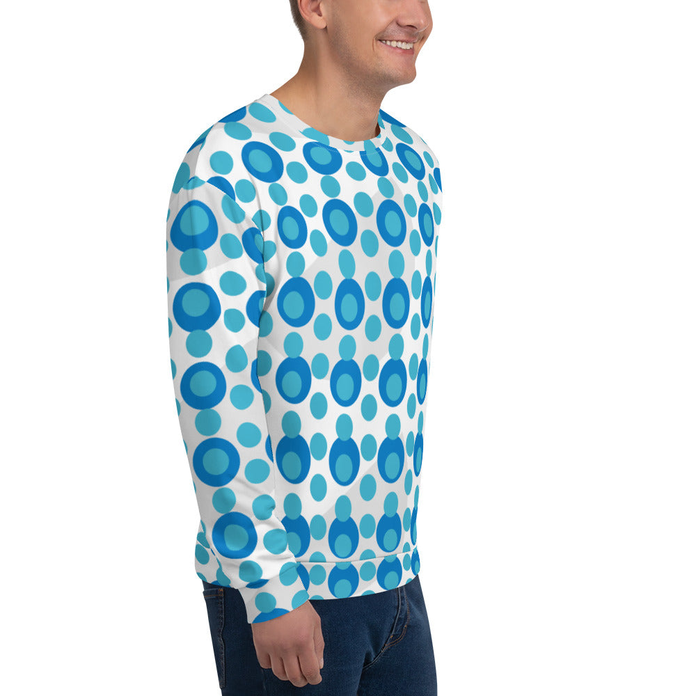 All-Over Print Recycled Unisex Sweatshirt Circles Bright Summer Sky for Man