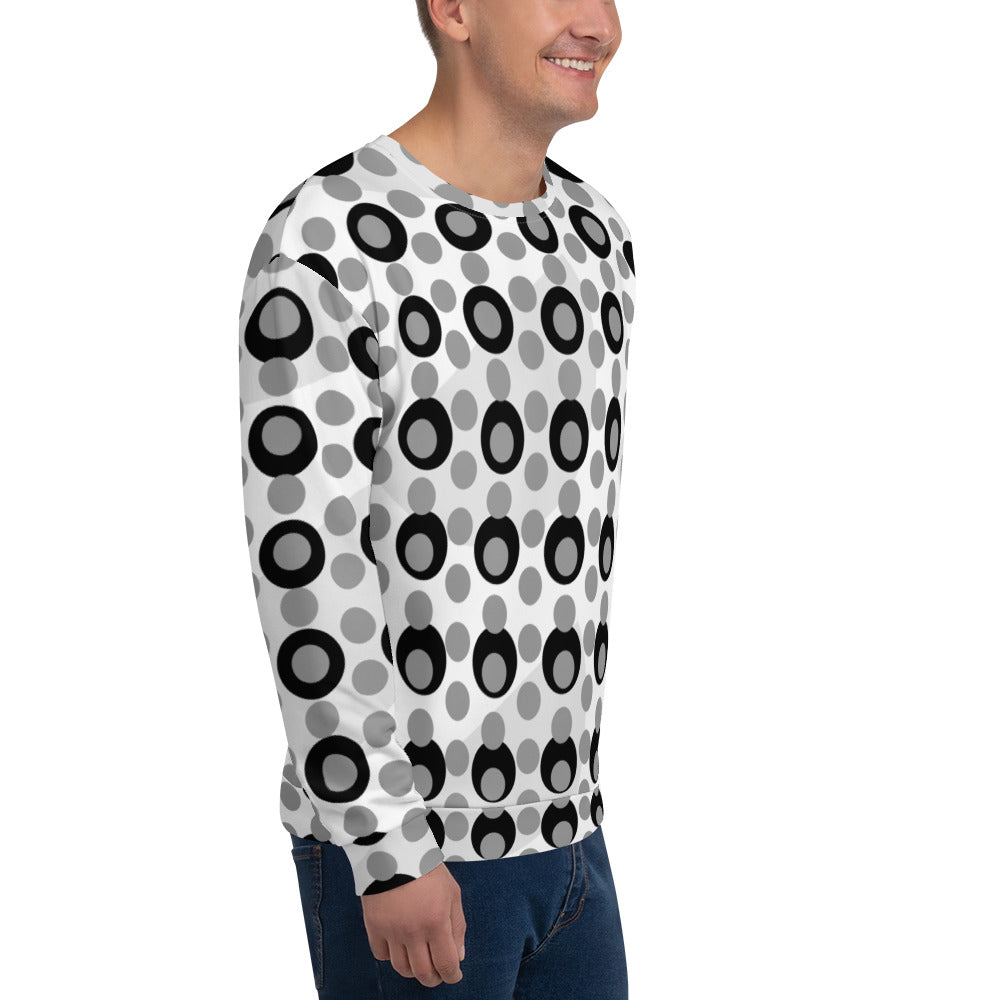 All-Over Print Recycled Unisex Sweatshirt Circles Nobel for Man