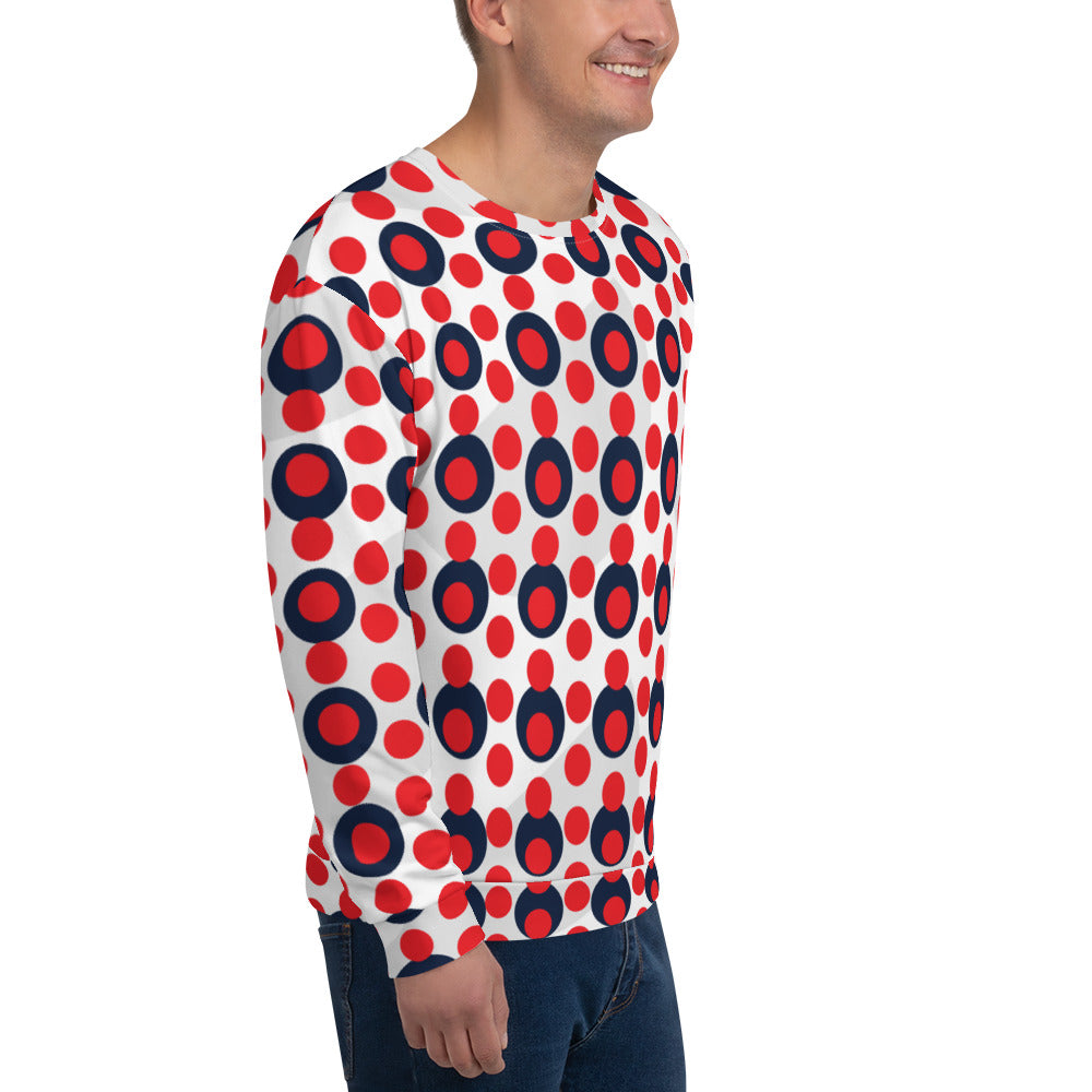 All-Over Print Recycled Unisex Sweatshirt Circle Alizarin for Man