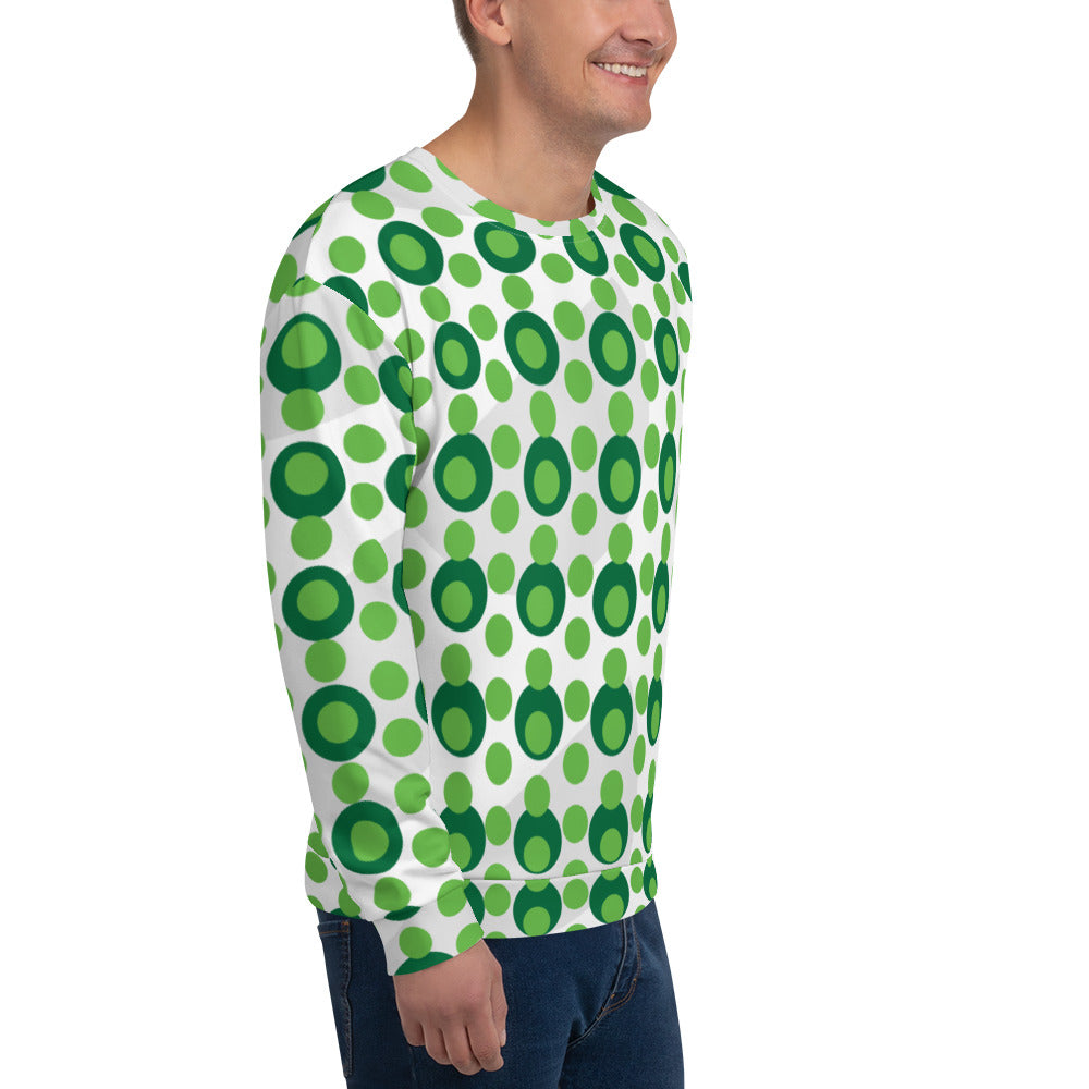 All-Over Print Recycled Unisex Sweatshirt Circles Kelly Green for Man
