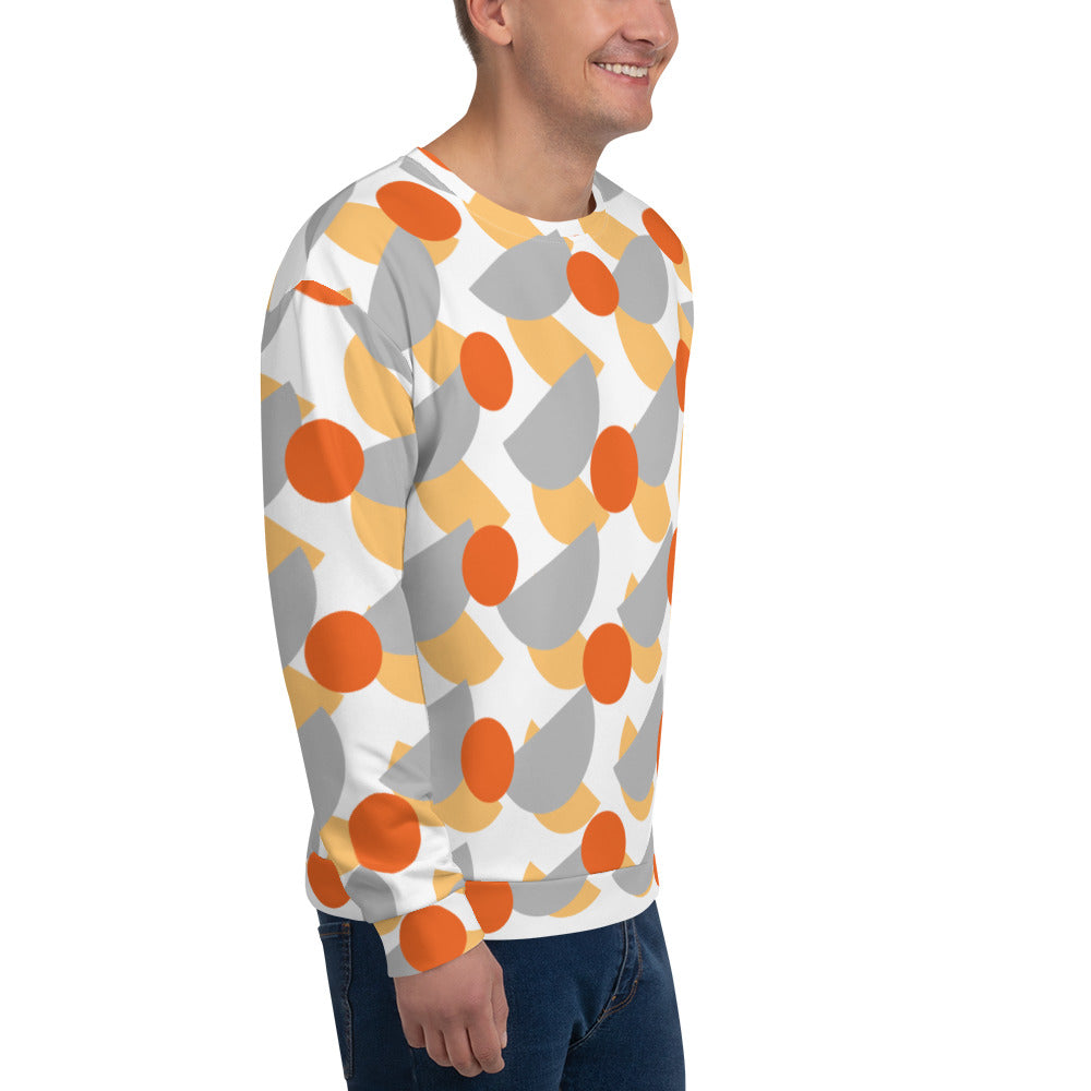 All-Over Print Recycled Unisex Sweatshirt Mushrooms Silver for Man