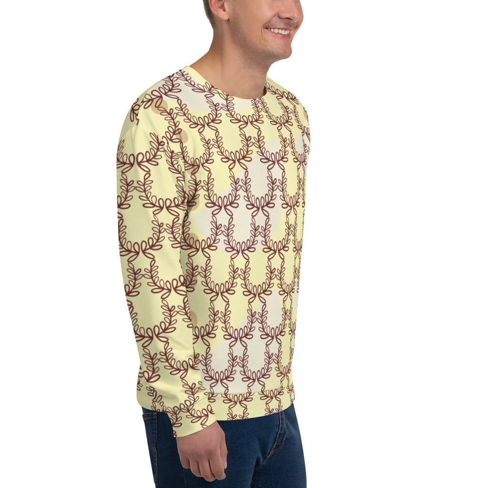 All-Over Print Recycled Unisex Sweatshirt Laurel Leaf Crown Cumulus for Man