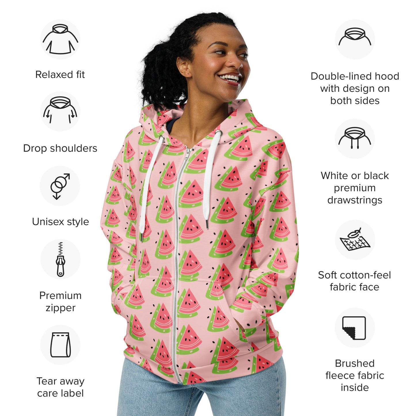 Unisex Zip Hoodie for Woman