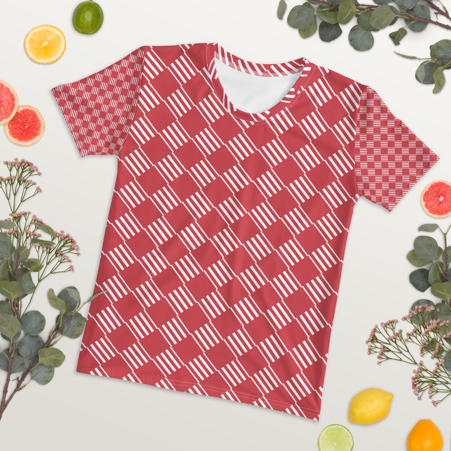 Women's T-shirt Love Pattern Stripes Diamonds Mandy 2