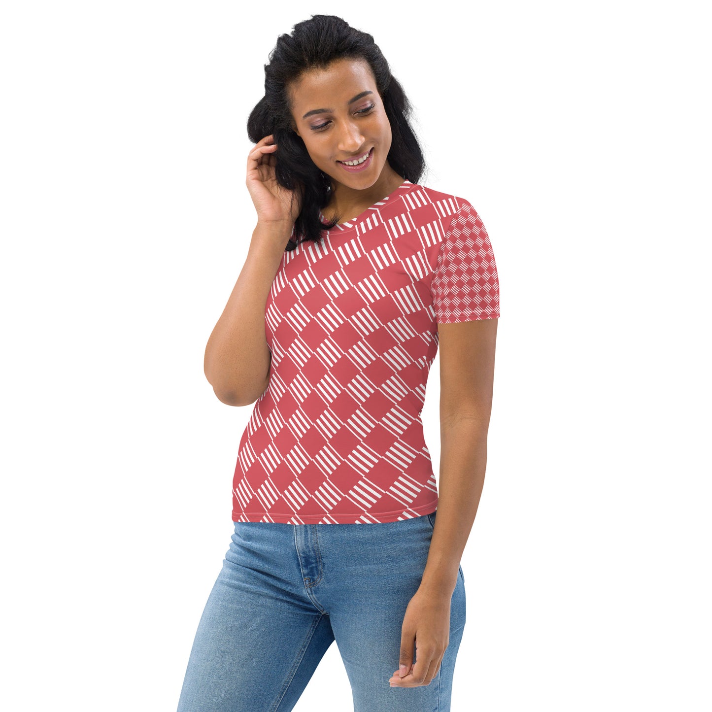 Women's T-shirt Love Pattern Stripes Diamonds Mandy 2