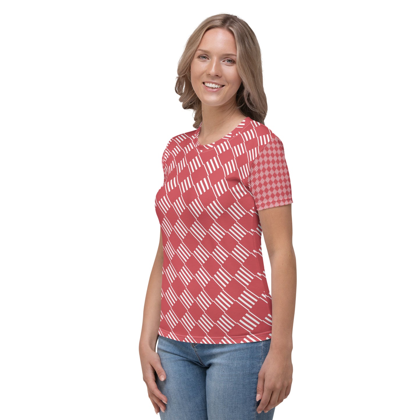 Women's T-shirt Love Pattern Stripes Diamonds Mandy 2