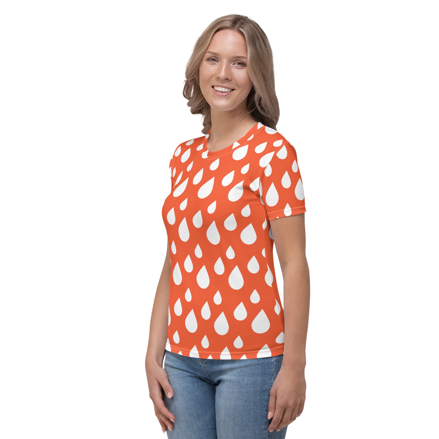 Women's T-shirt Raindrops Outrageous Orange