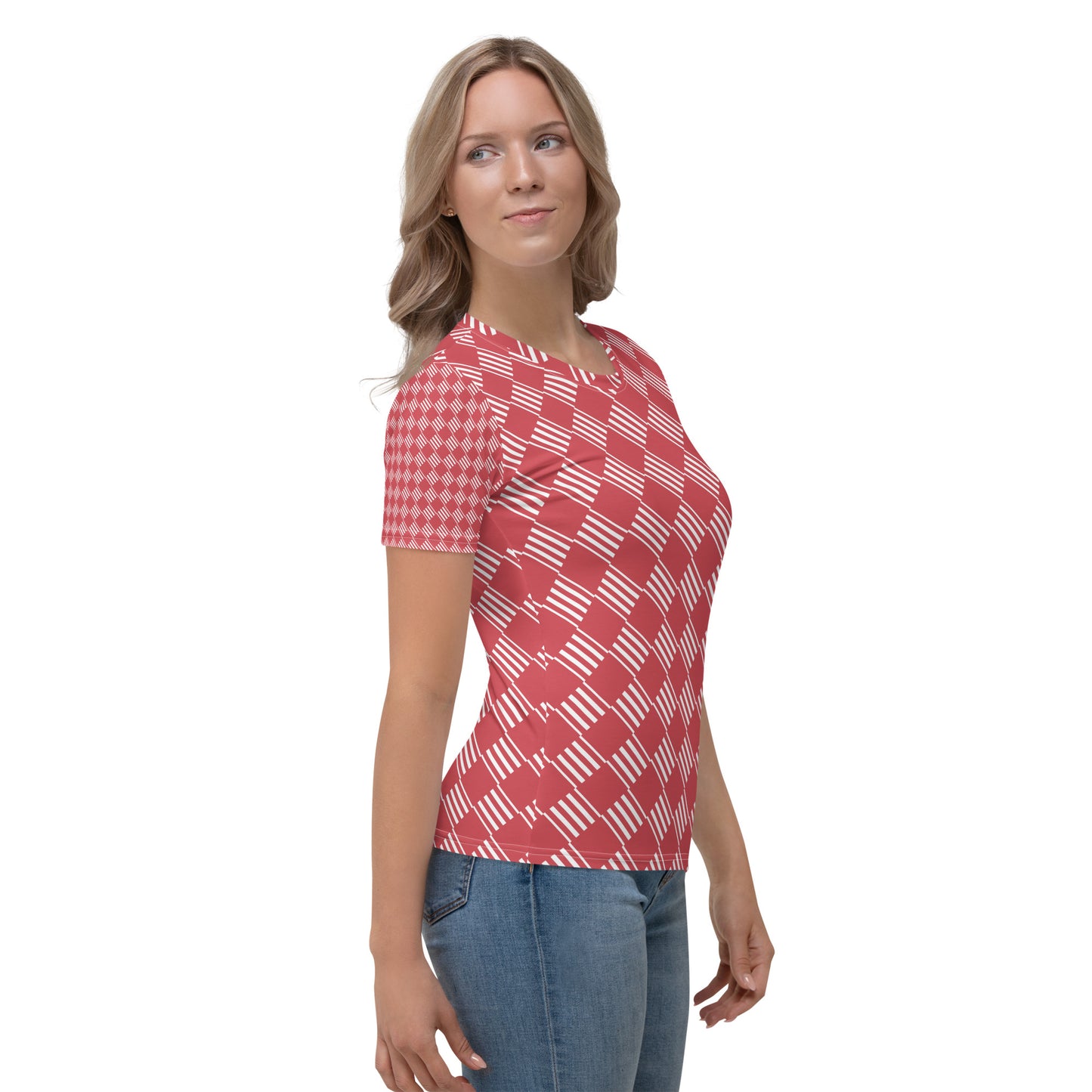 Women's T-shirt Love Pattern Stripes Diamonds Mandy 2