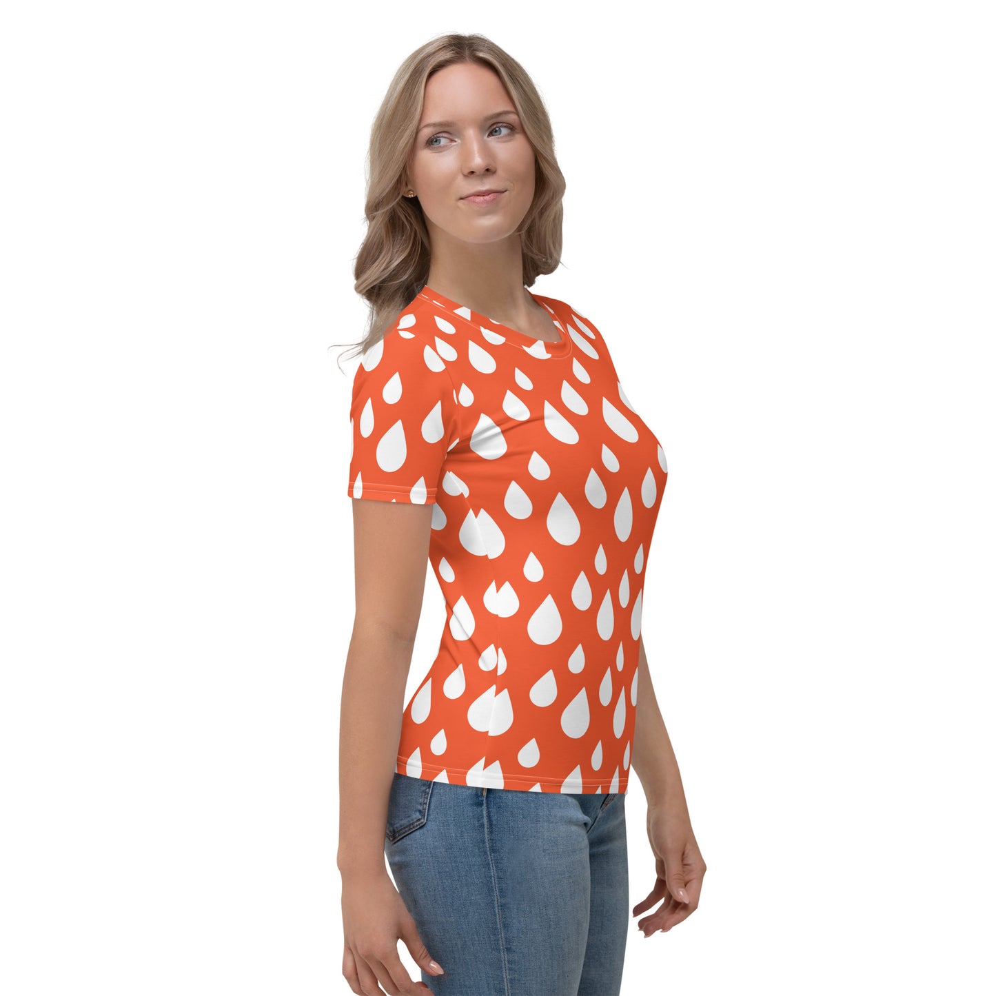 Women's T-shirt Raindrops Outrageous Orange