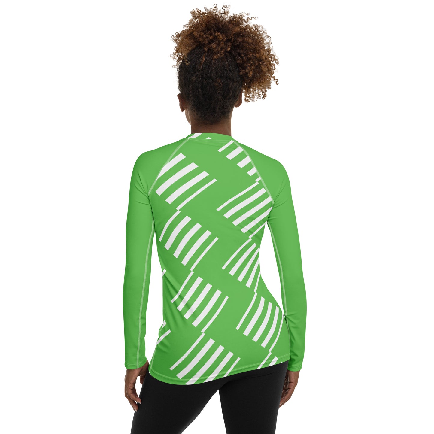 All-Over Print Women's Rash Guard Love Pattern Stripes Diamonds Mantis