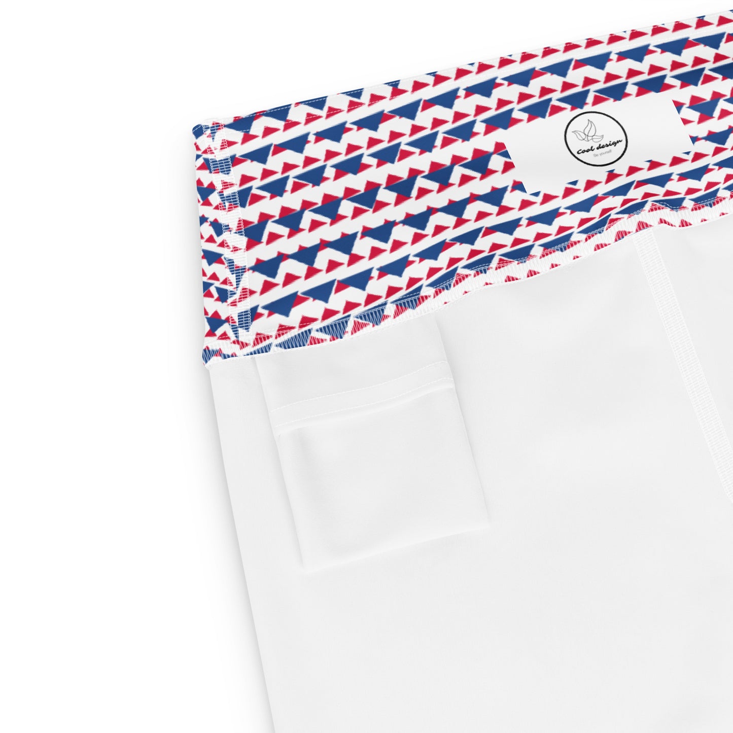 Yoga Leggings Blue and Red Triangles II