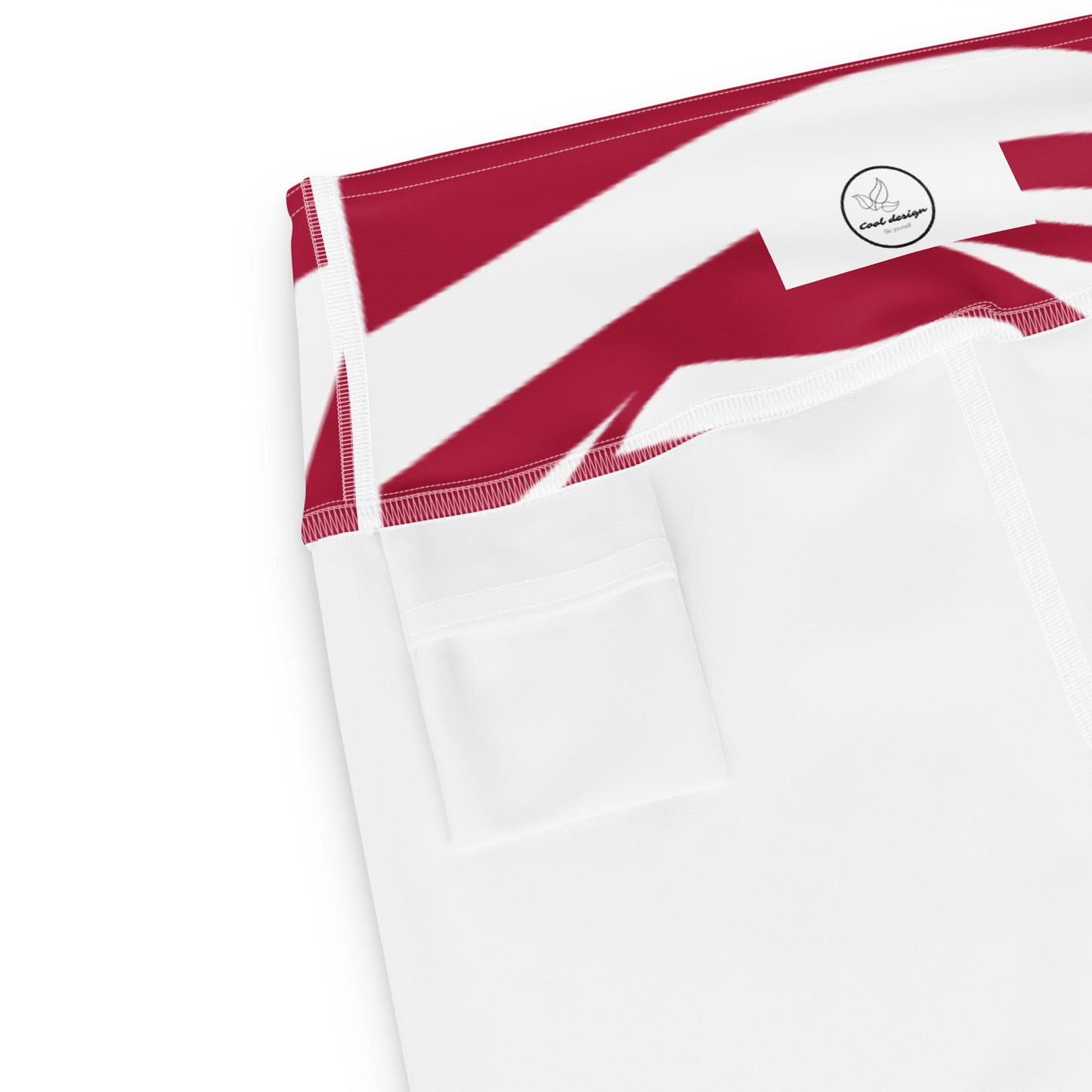 Yoga Leggings with Pocket Radom Stripes Carmine