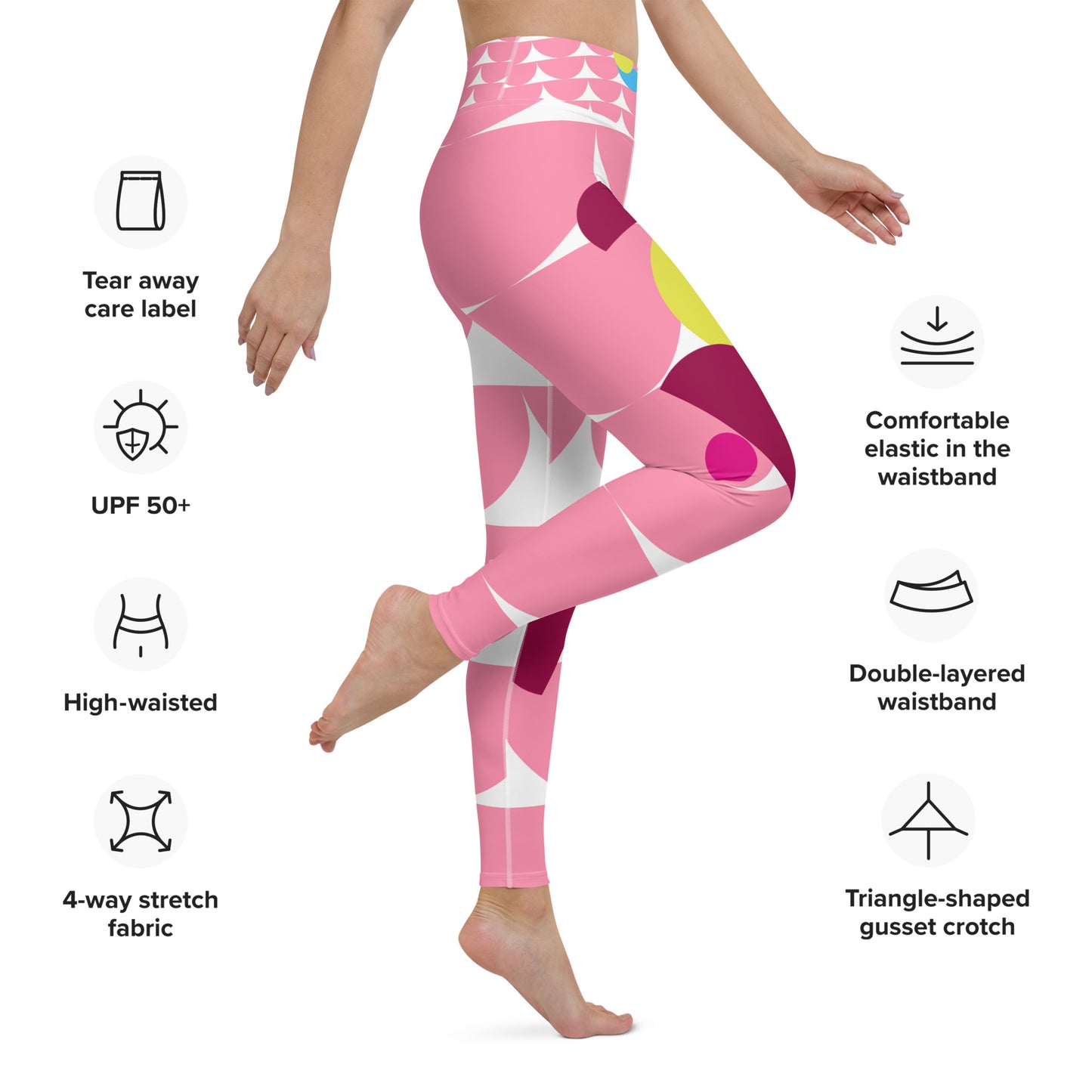 Yoga Leggings with Pocket Mushroom Tickle Me Pink