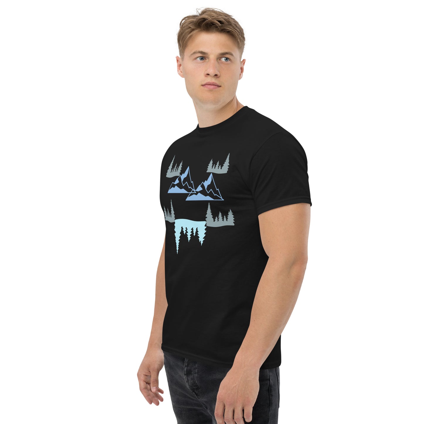 Men's classic tee Mountains and Pinetrees