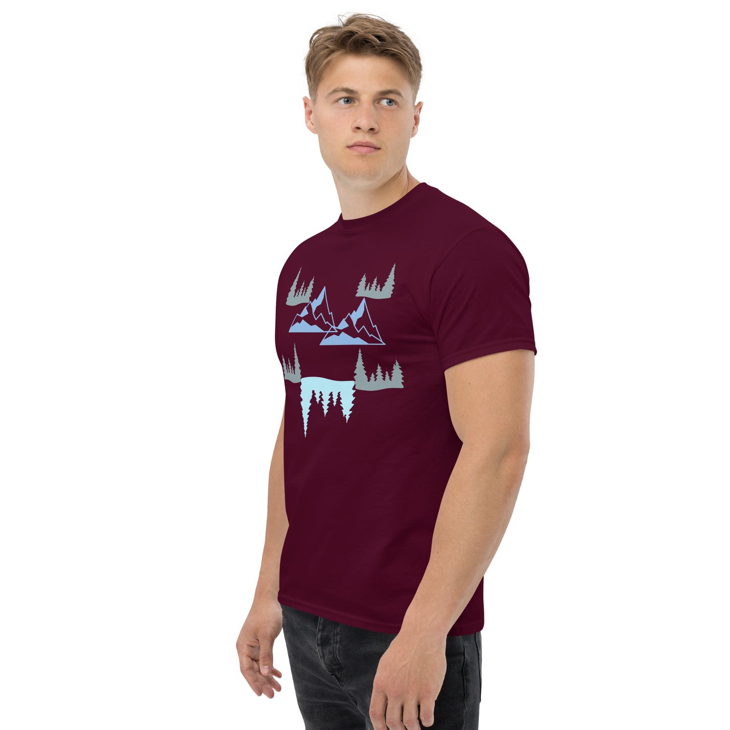 Men's classic tee Mountains and Pinetrees