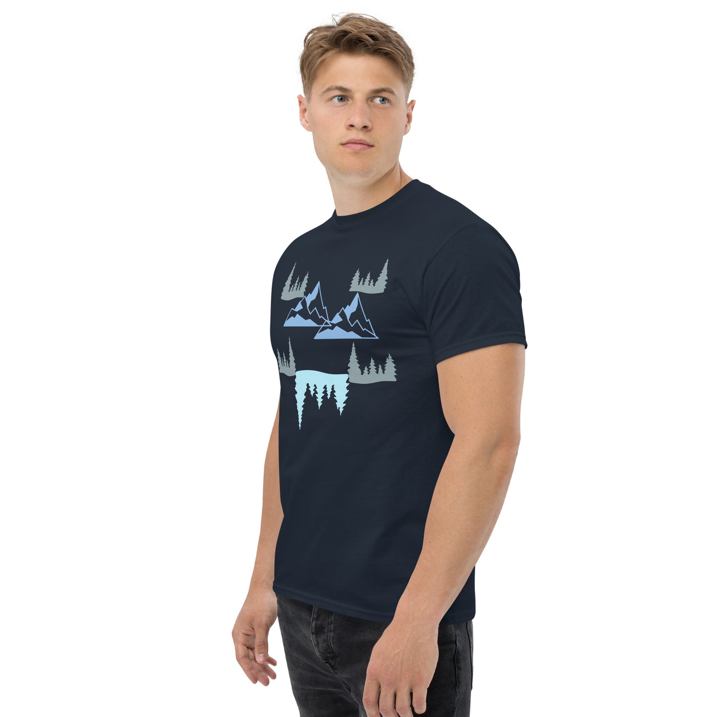 Men's classic tee Mountains and Pinetrees