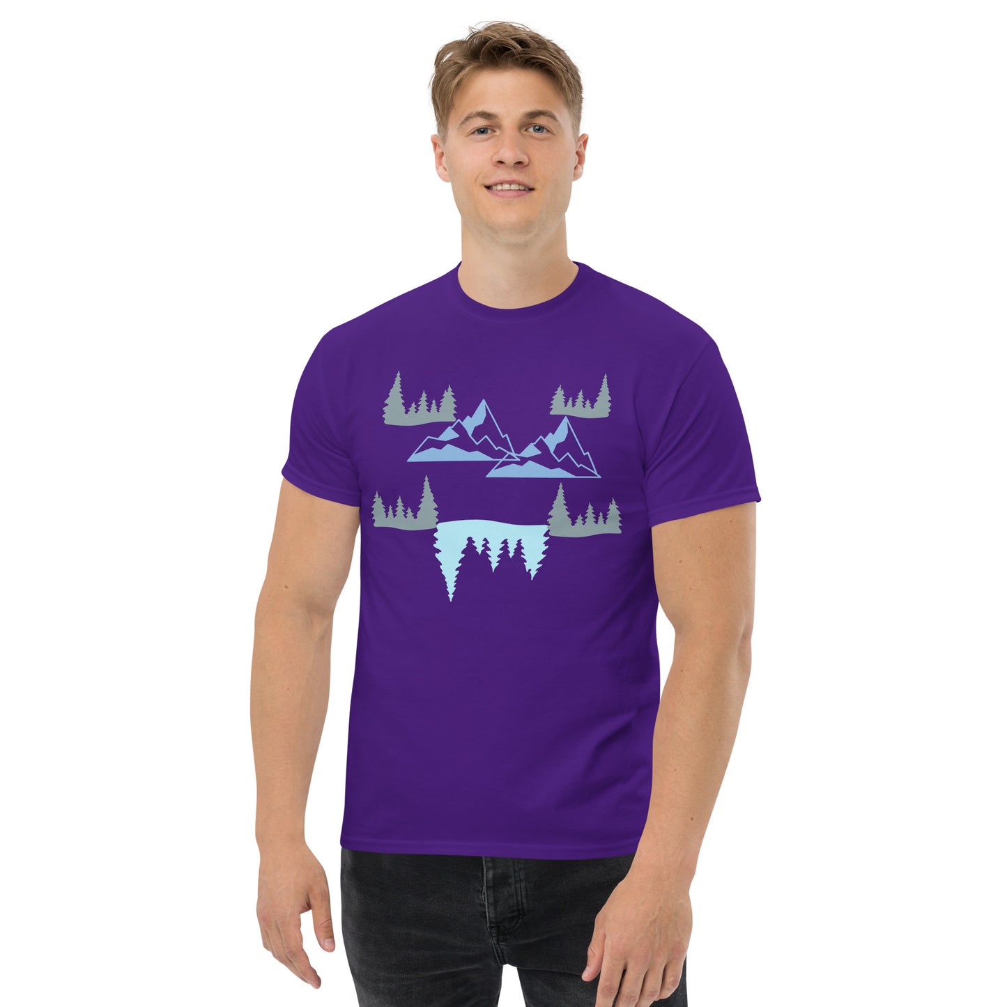 Men's classic tee Mountains and Pinetrees