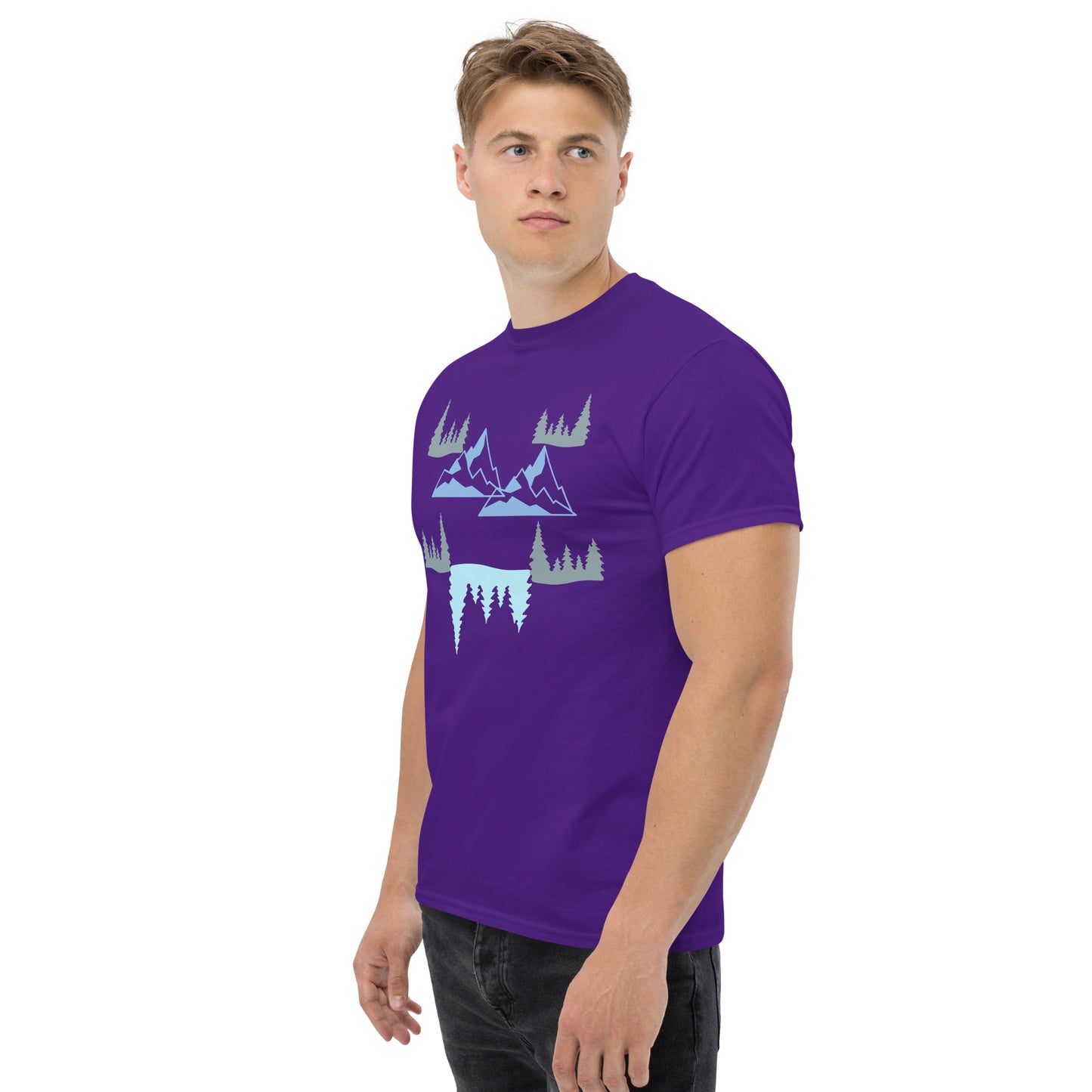 Men's classic tee Mountains and Pinetrees