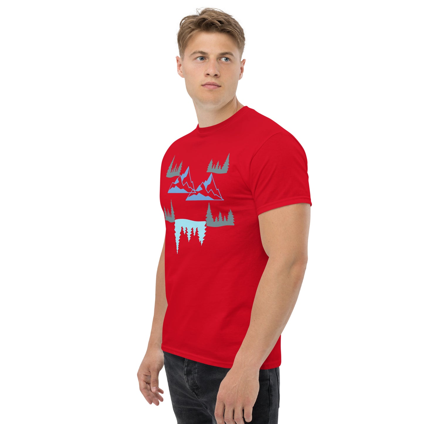 Men's classic tee Mountains and Pinetrees