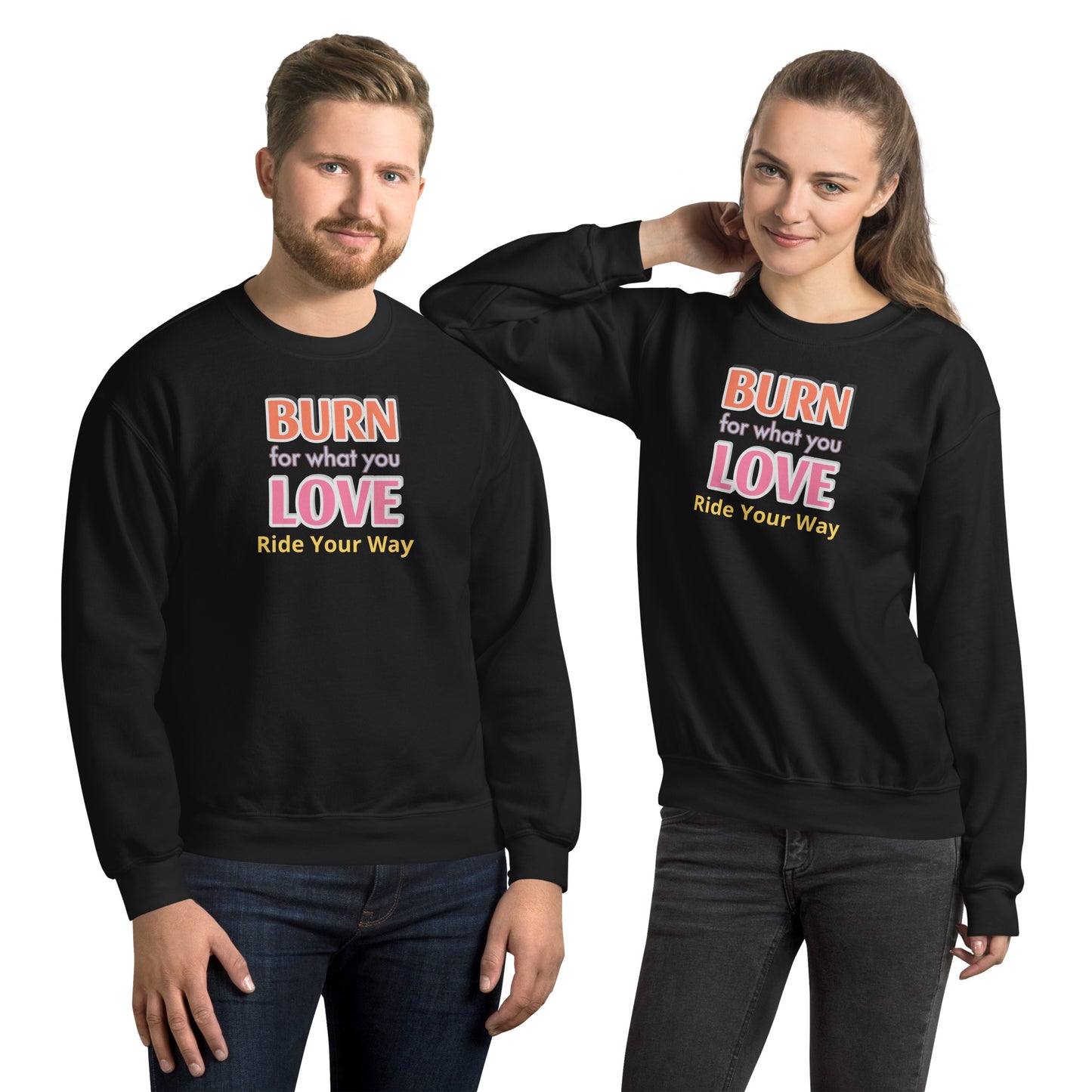 Unisex Heavy Blend Crewneck Sweatshirt Burn Love for Couple
