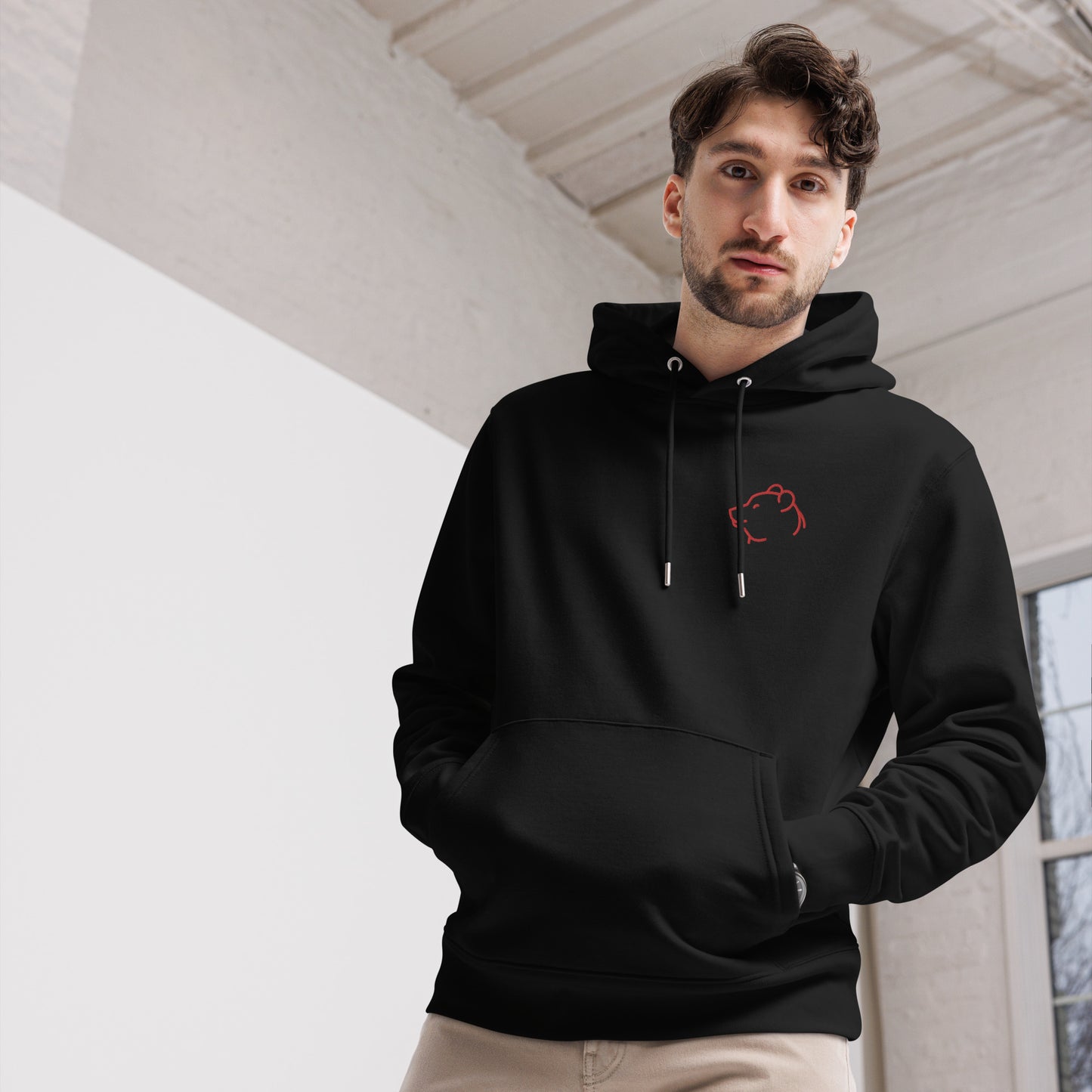 Unisex Essential Eco Hoodie Piggy Embroidery for Man