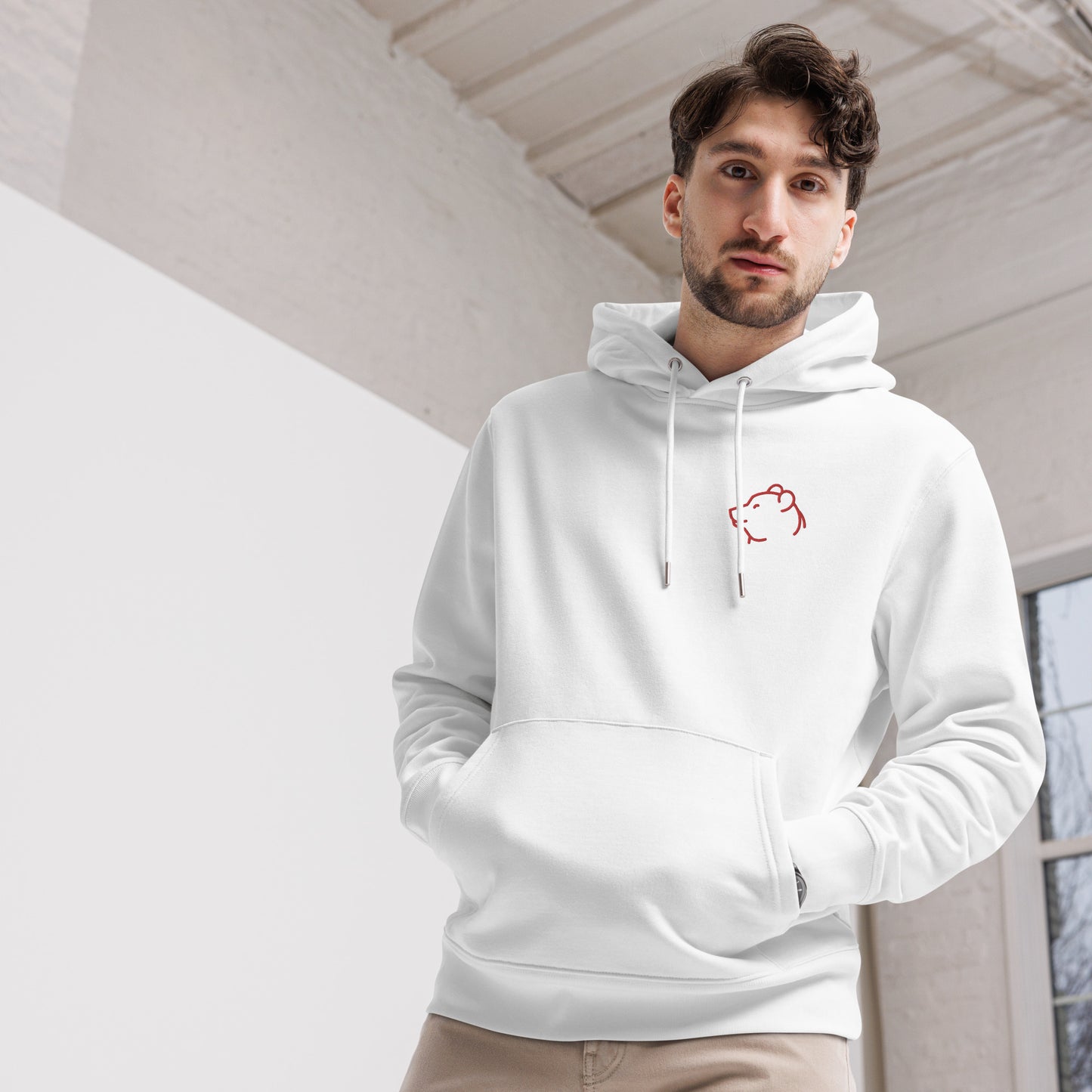 Unisex Essential Eco Hoodie Piggy Embroidery for Man