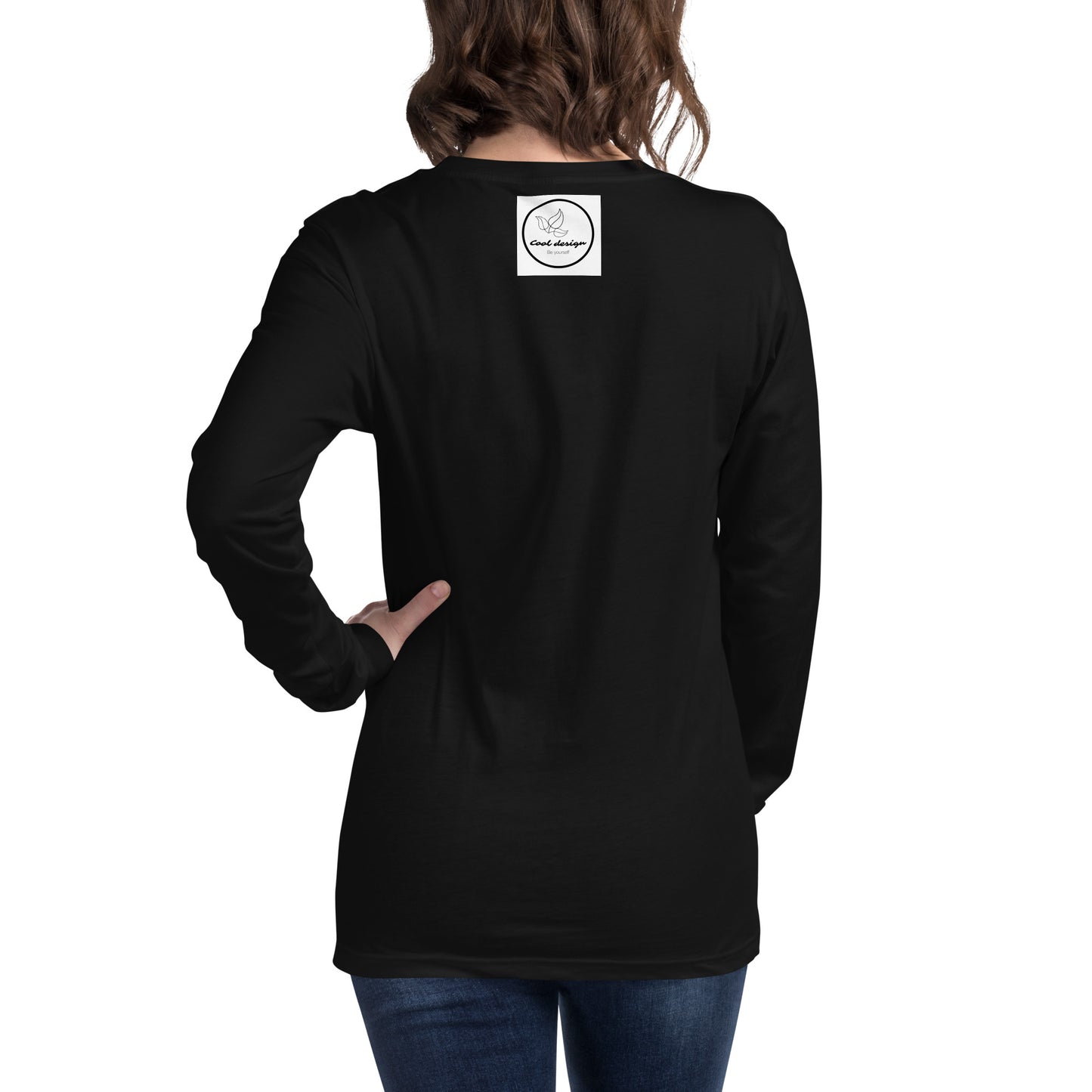 Unisex Long Sleeve Tee Strawberry Embroidery for Woman