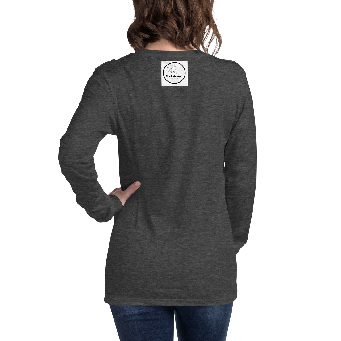 Unisex Long Sleeve Tee Strawberry Embroidery for Woman