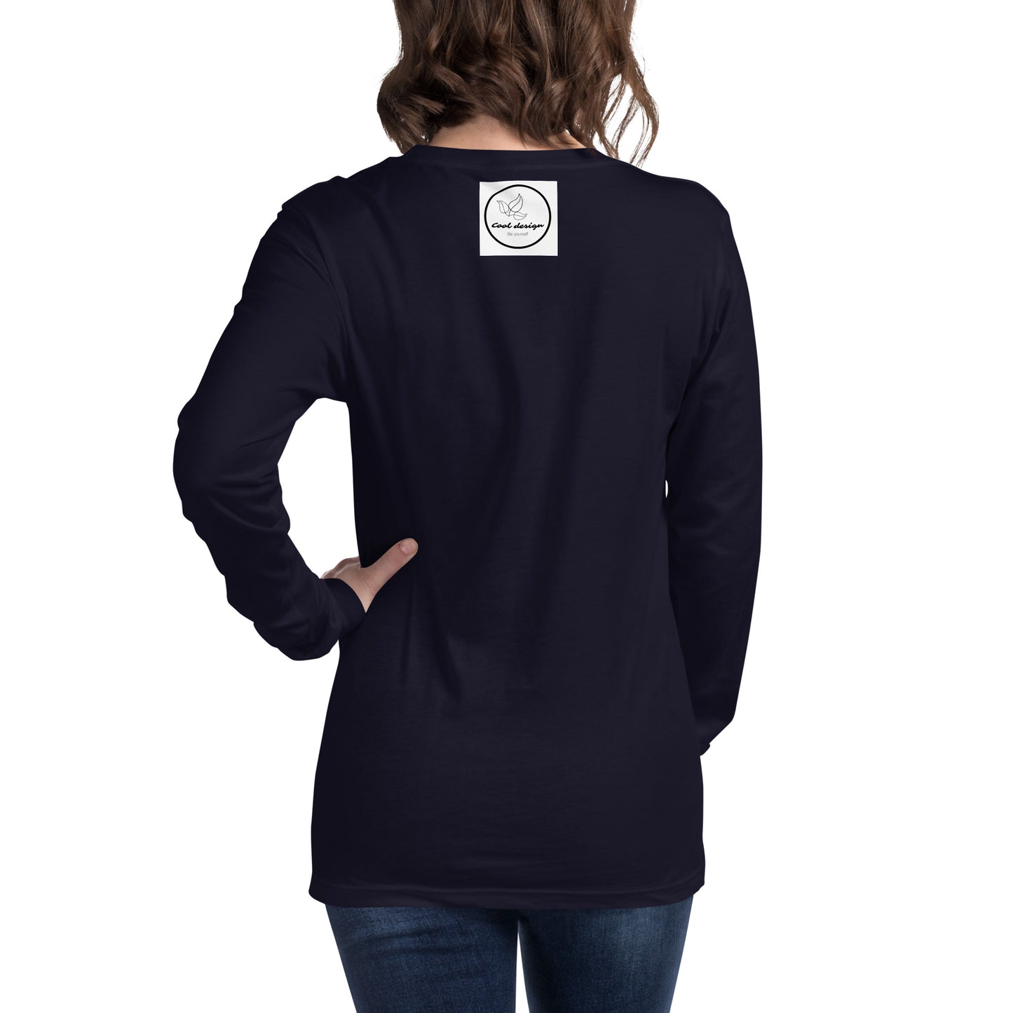 Unisex Long Sleeve Tee Strawberry Embroidery for Woman