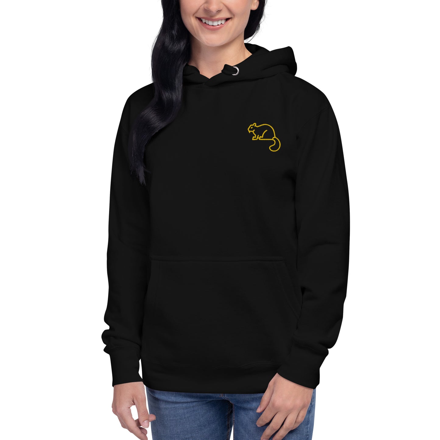 Unisex Hoodie Squirrel Embroidery Women